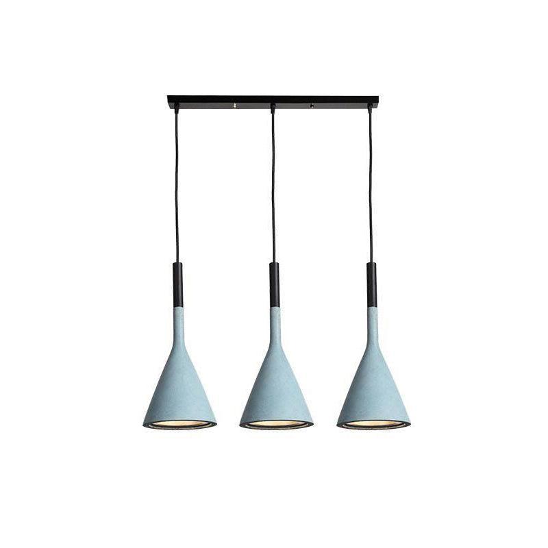 Modern Conical Concrete Pendant Light - Industrial Style Hanging Lamp for Kitchen Island, Dining Room & Living Room Decor