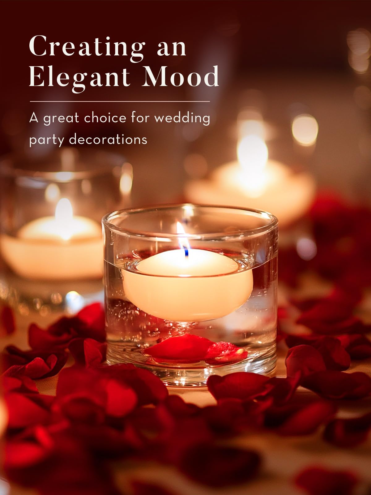 48 Pack Pure White 2 Inch Floating Candles - 5-6 Hours Burn Time, Unscented Tealight Candles for Weddings, Anniversaries & Romantic Nights - Perfect for Valentine's Day Decor, Proposals, Bath & Table Centerpieces
