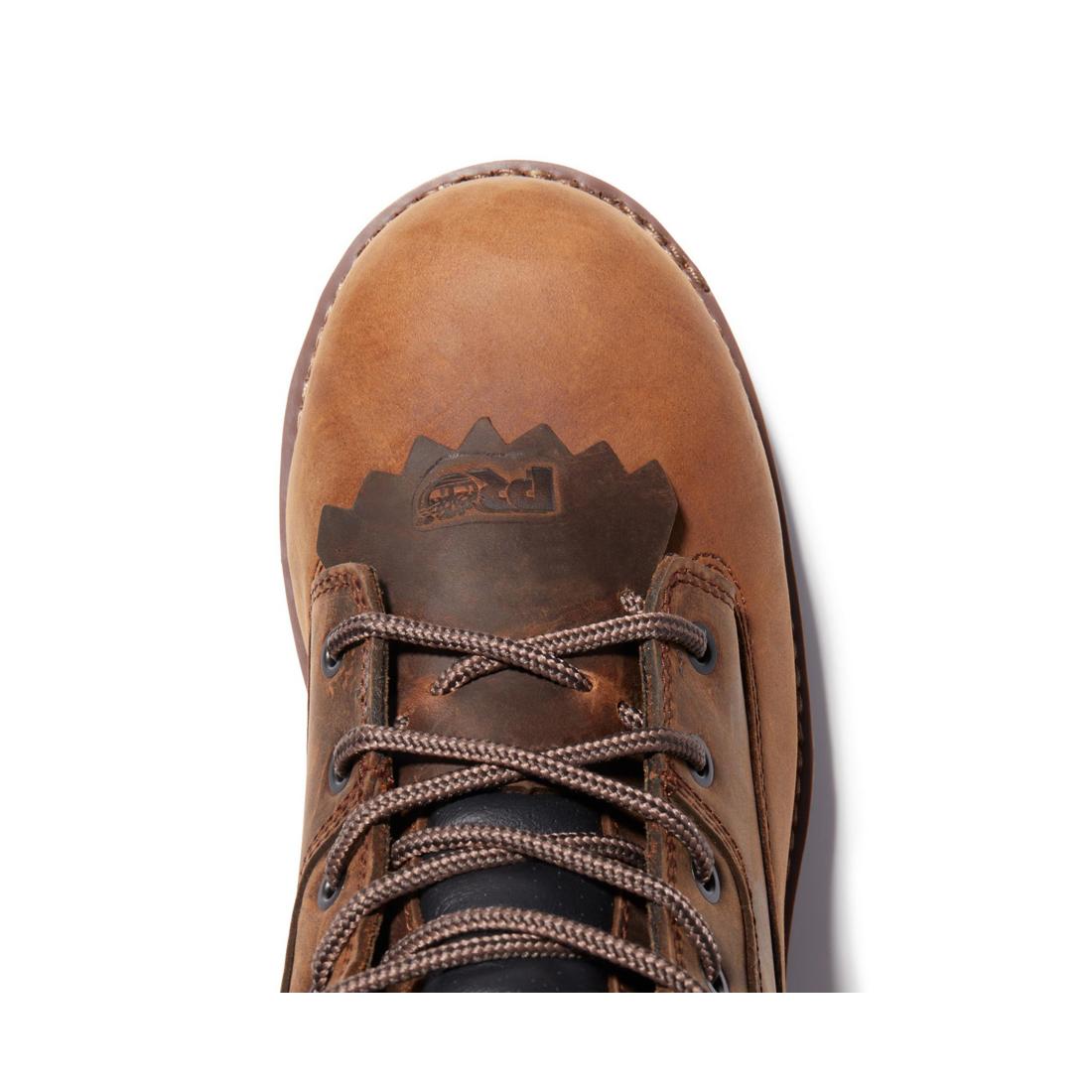 Evergreen 8 Inch Composite Toe Waterproof Logger Work Boots for Men - Brown Safety Shoes for Construction, Hiking & Outdoor Work - ASTM F2413 Certified