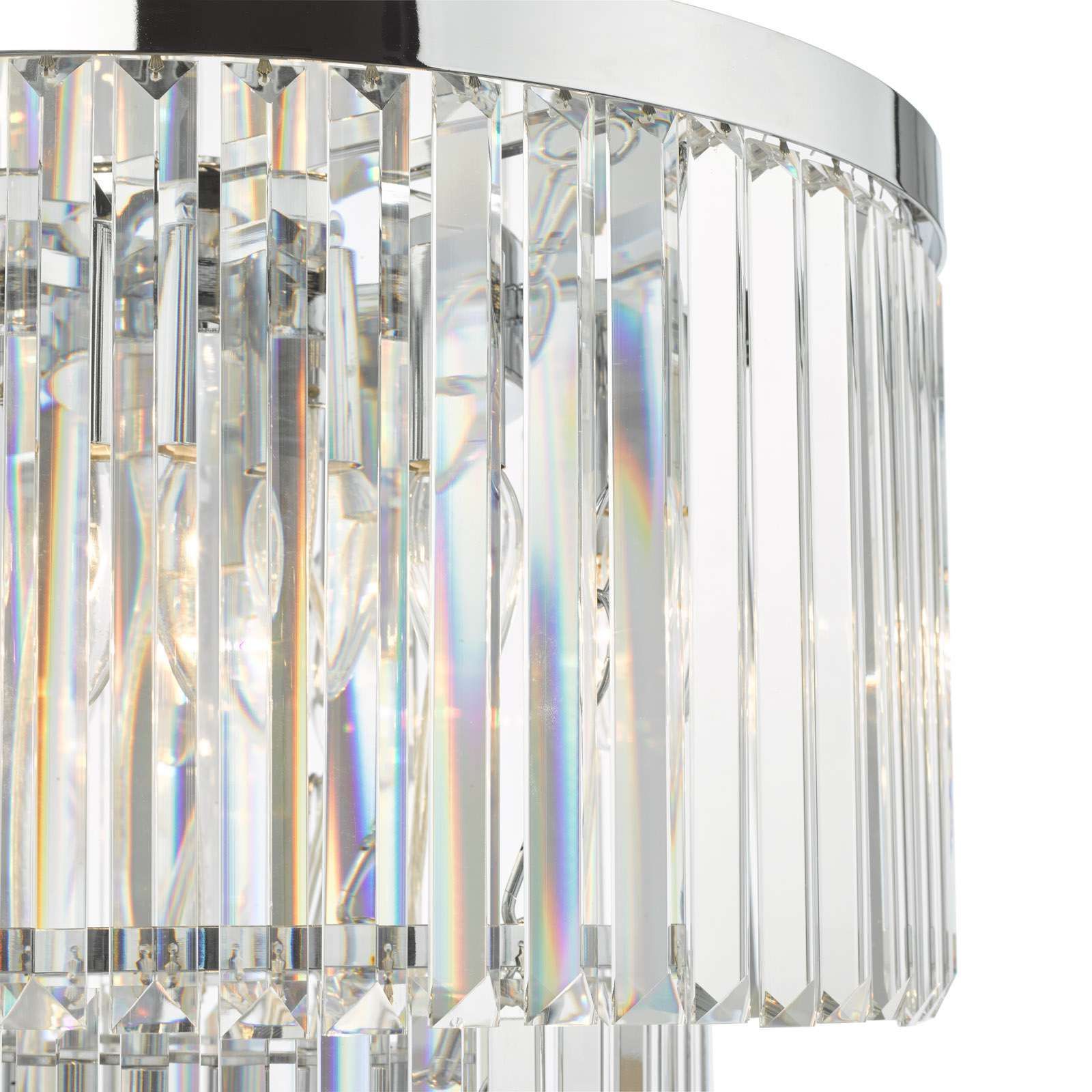 28Lt Crystal Chandelier Ceiling Light - Polished Chrome Finish, IP20 Rated for Living Room, Dining Room & Bedroom Elegant Lighting