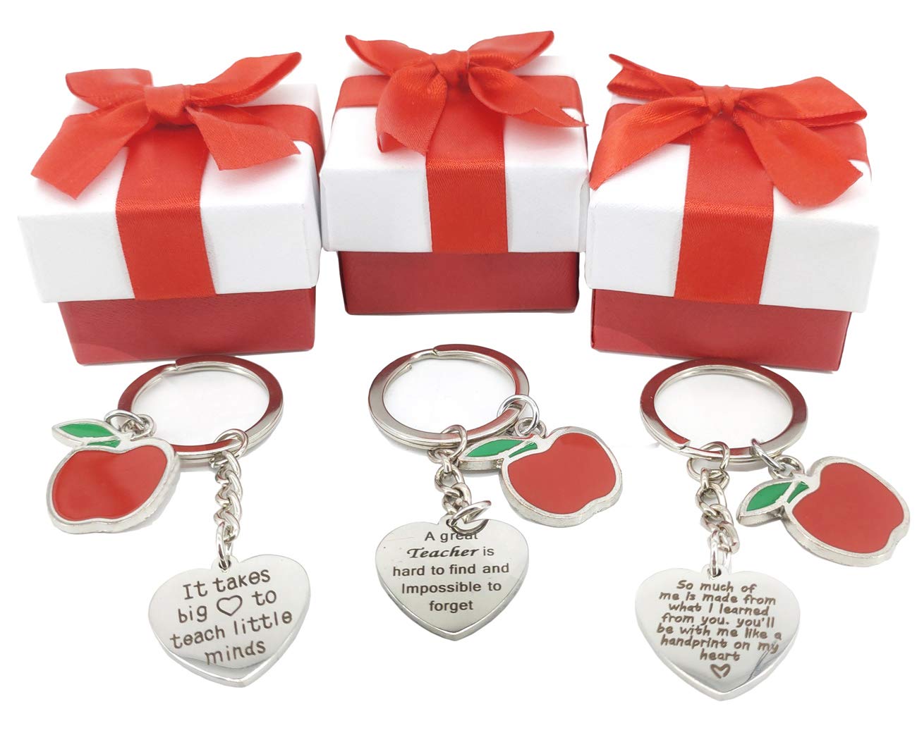 **Best Teacher Appreciation Gifts for Women & Men – Heart & Apple Keychain – Bulk Funny Teacher Keyrings for Teacher’s Day, Birthday, Graduation, Valentine’s Day & Christmas – Perfect for Preschool Educators & Thank You Gifts**