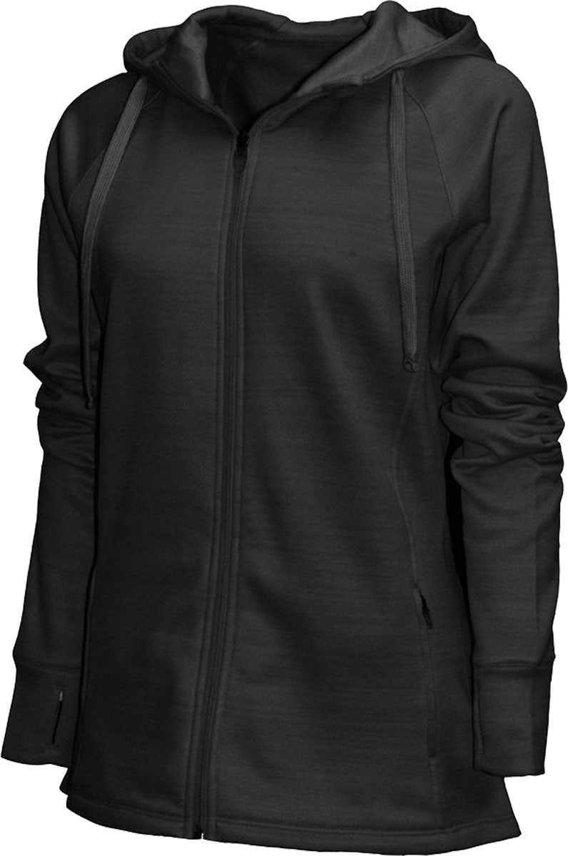 BAW Athletic Wear Women's Scuba Full Zip Jacket - Lightweight Water-Resistant Hooded Running Jacket for Outdoor Workouts, Jogging & Yoga