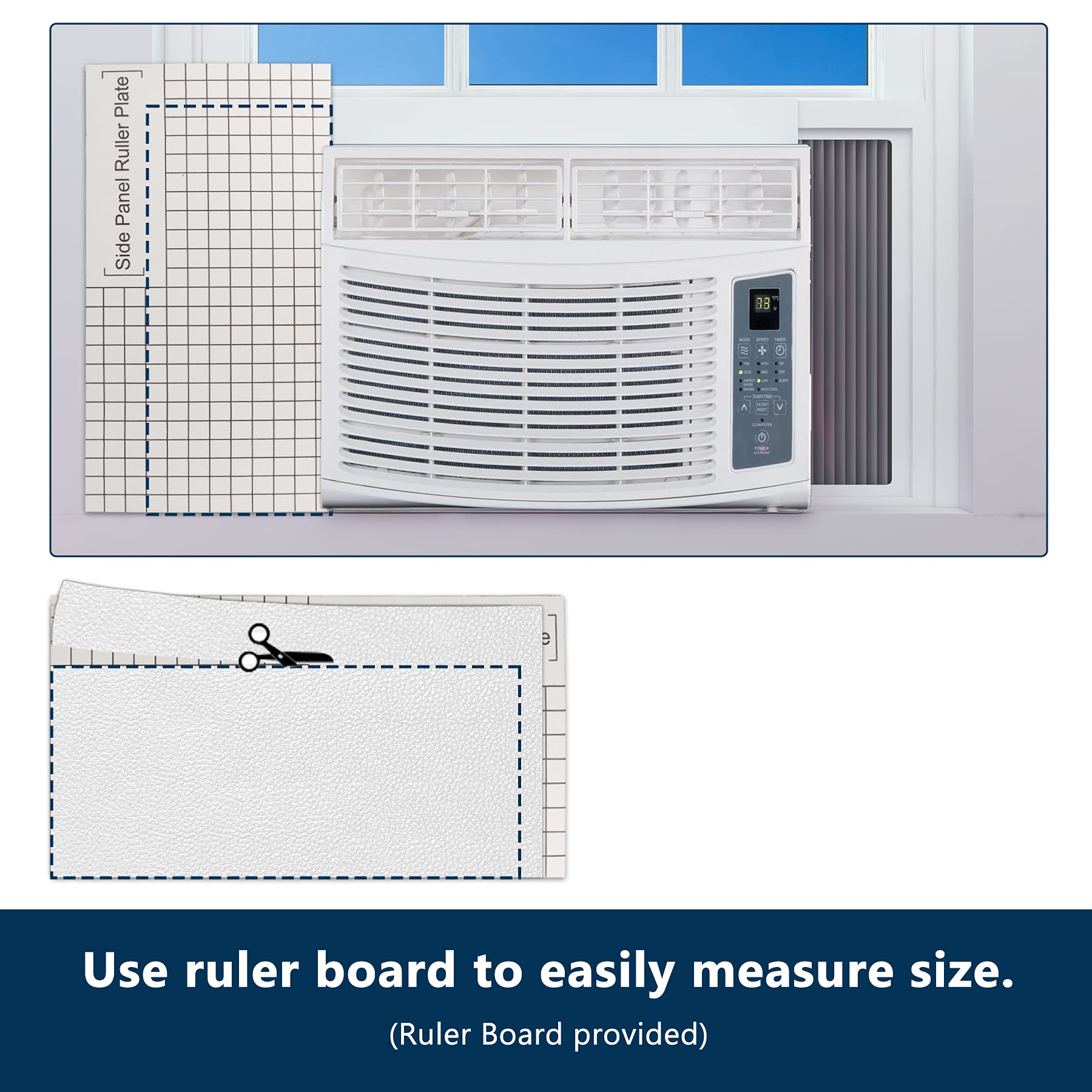 BJADE'S Window Air Conditioner Side Insulation Foam Panels - Summer & Winter AC Insulation Kit for Indoor Window AC Units | Energy Saving, Weatherproof Seal for Home & Office Use