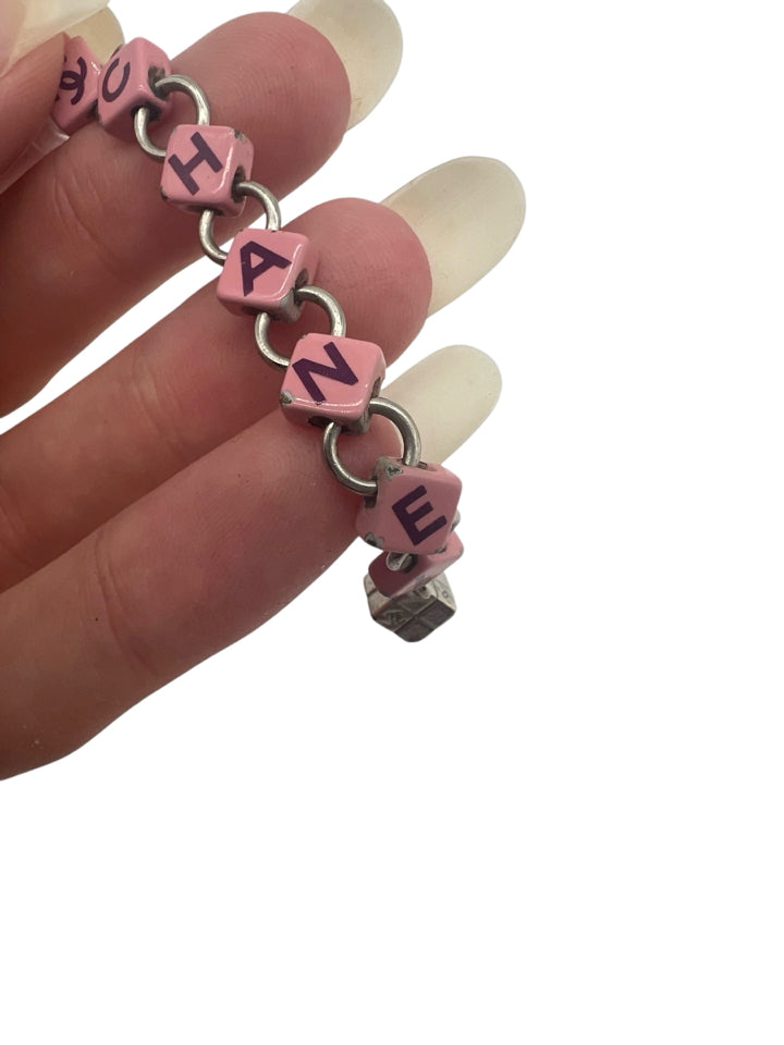 Chanel Pink Logo Dice Dangle Earrings for Women - Fashion Luxury Statement Jewelry for Party, Date Night & Special Occasions