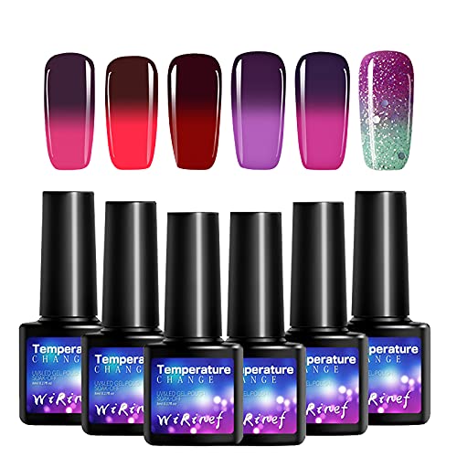 6PC Warm Gradient Gel Nail Polish Set - Long Lasting Removable Nail Glue Kit with 8ml Bottles for DIY Nail Art at Home | Perfect for Parties, Weddings & Salon Quality Manicures