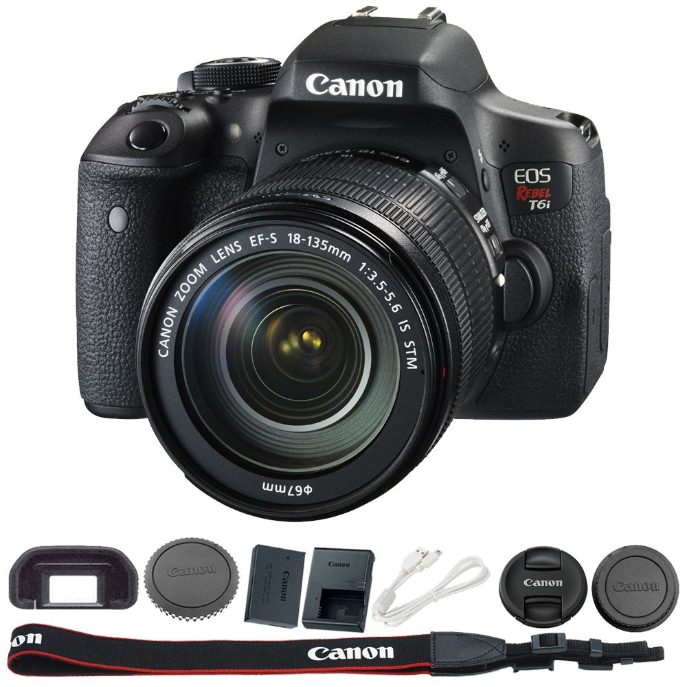 Canon EOS Rebel T6i DSLR Camera with EF-S 18-135mm IS STM Lens - Wi-Fi & NFC Enabled for Photography, Vlogging & Travel