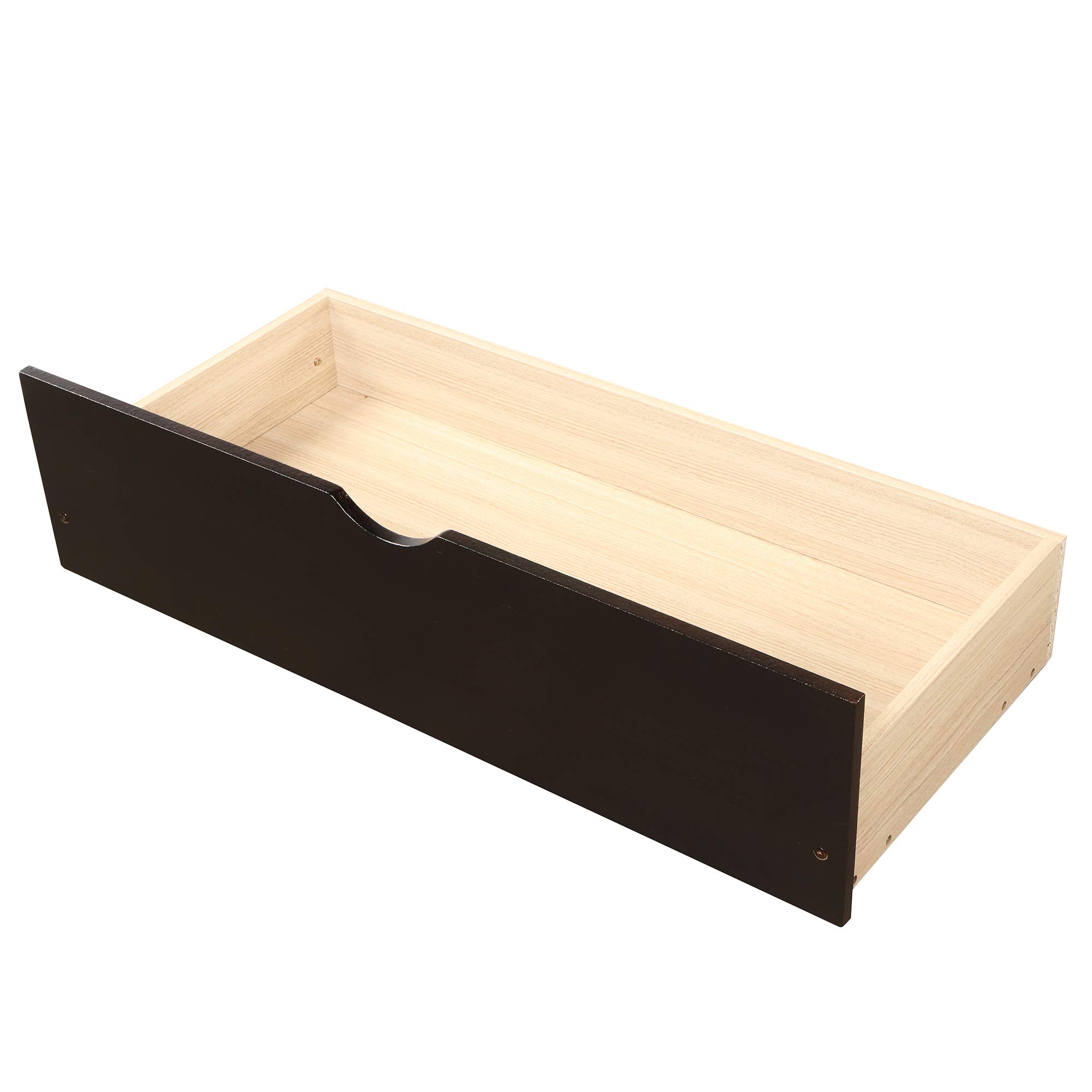 Merax Twin Size Solid Wood Platform Bed Frame with Headboard & 2 Storage Drawers - No Box Spring Needed - Espresso Finish - Perfect for Small Bedrooms, Guest Rooms & Dormitories