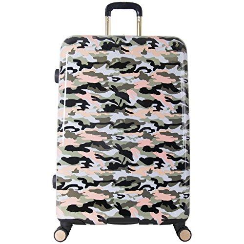 Aimee Kestenberg Women's 28-Inch Camouflage Print Expandable 8-Wheel Spinner Luggage - Lightweight ABS+PC Hardshell Suitcase for Travel, Business Trips & Vacations | Green