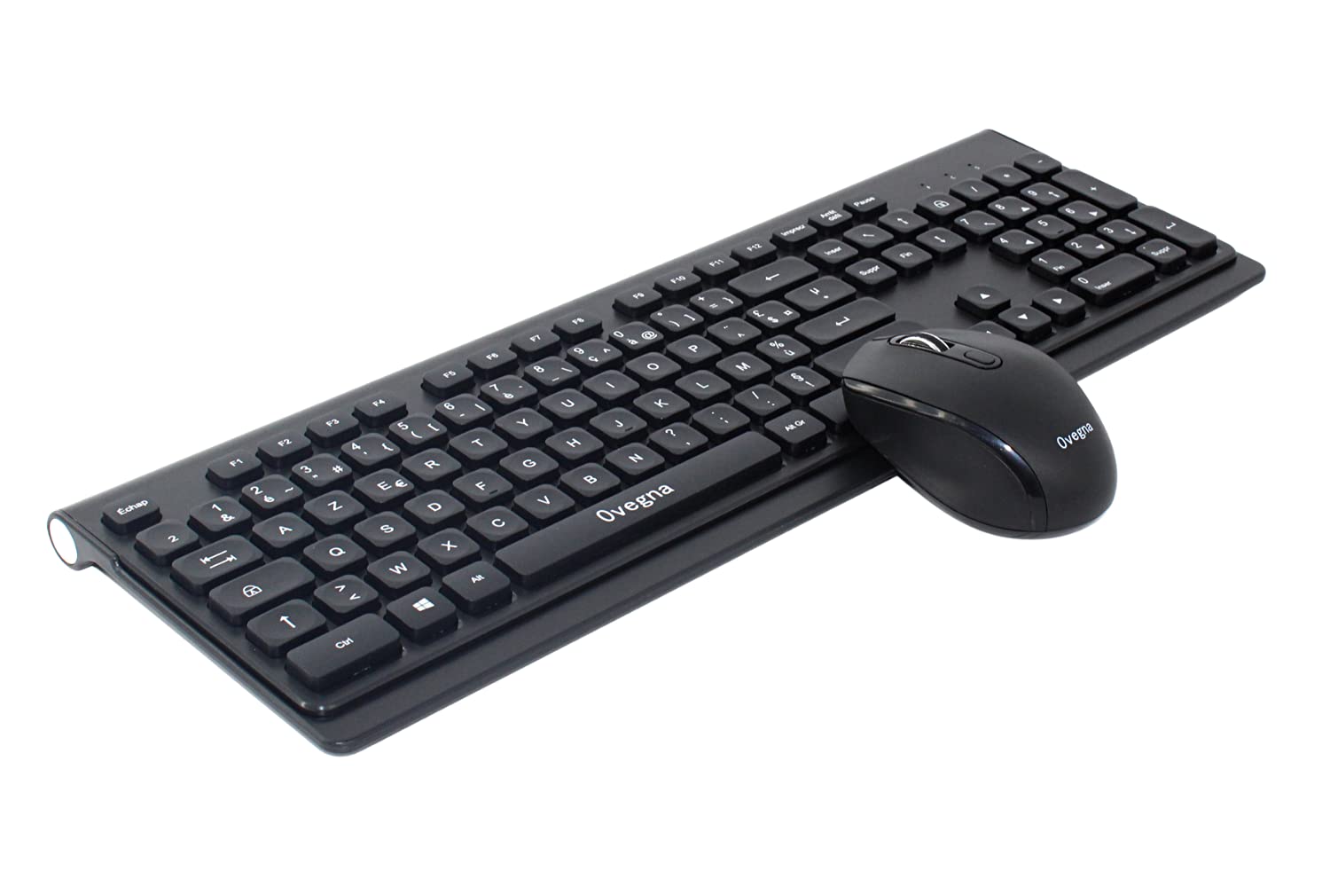 Ovegna K20 Wireless Keyboard and Mouse Combo, 2.4Ghz, AZERTY Layout for PC, Mac, Laptop, Smart TV, Mini PC, Raspberry Pi - Compatible with Windows, Linux, MacOS, Android - Perfect for Home Office, Gaming & Media Center Setup