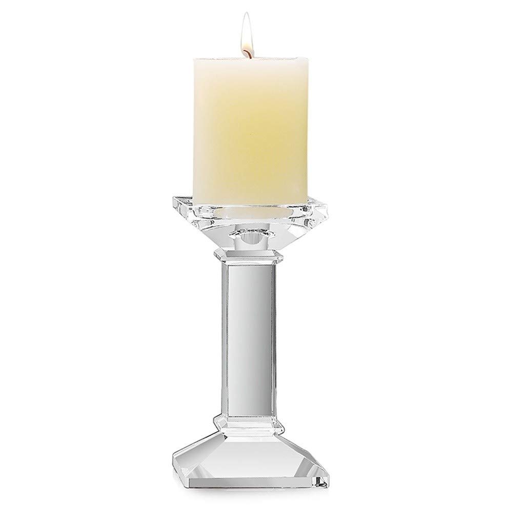 MJSM Nordic Crystal Glass Candle Holder - Transparent High Candlestick for Wedding, Bar, Party & Home Decor - Romantic Candelabra for Dining Table, Mantel & Centerpiece (Color: L)