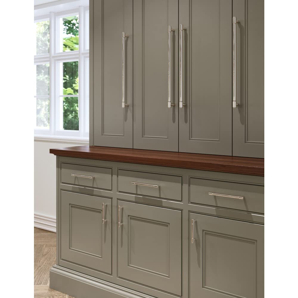 Top Knobs Clarence 18-Inch Appliance Pull in Polished Nickel - Perfect for Kitchen Cabinets, Drawers & Modern Home Decor