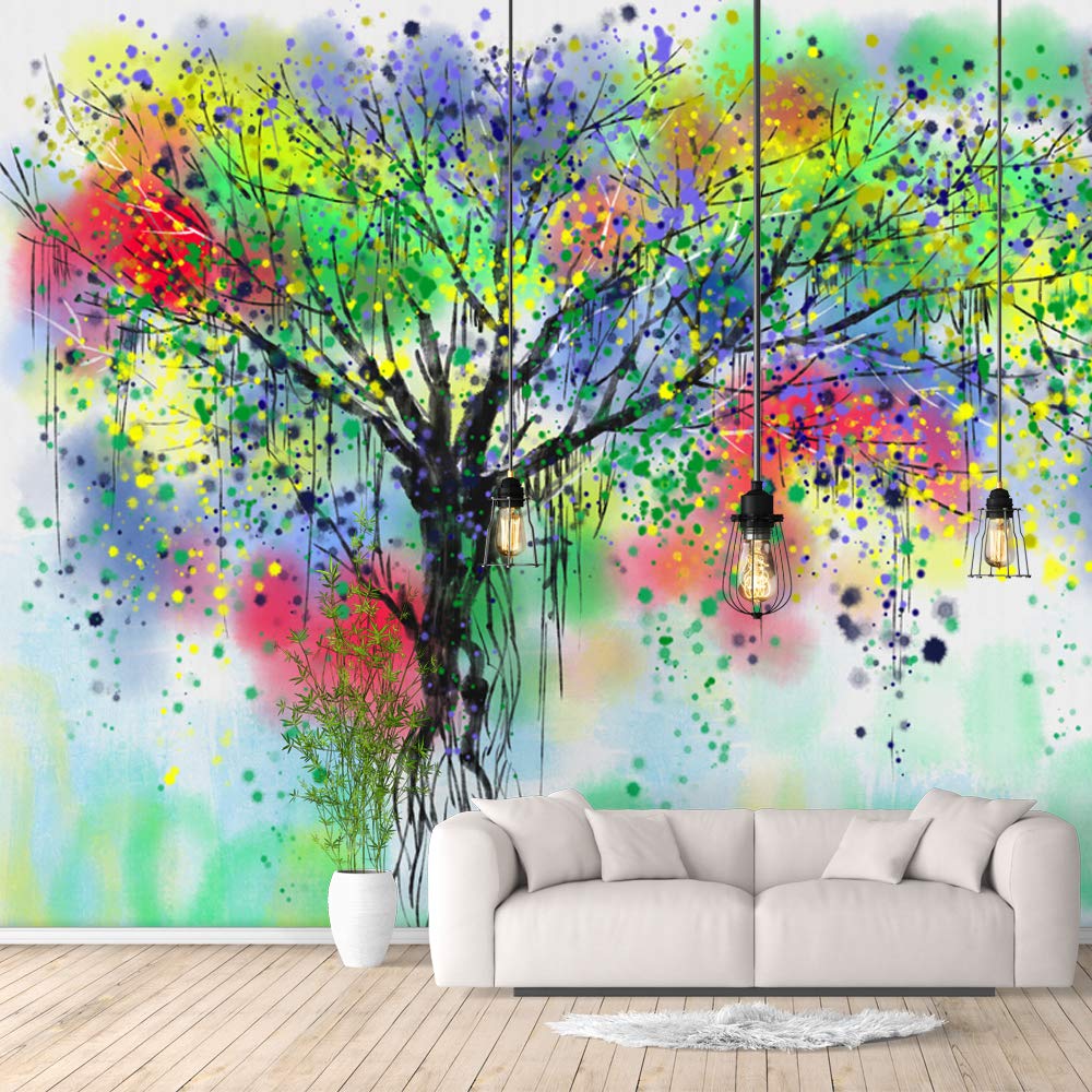 Abstract Great Tree Removable Wallpaper - Peel and Stick Wall Mural for Bedroom (100x144 inches) | Easy DIY Home Decor, Living Room & Nursery Wall Stickers