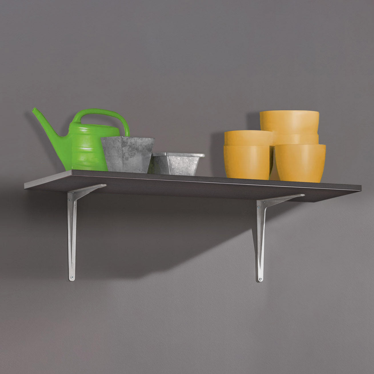 Heavy Duty HERAKLES Shelf Bracket - 6 Inch Steel L Brackets for Floating Shelves, Wall Mounted Shelving (Set of 4) - Perfect for Home Storage, Garage Organization & DIY Bookshelf Projects