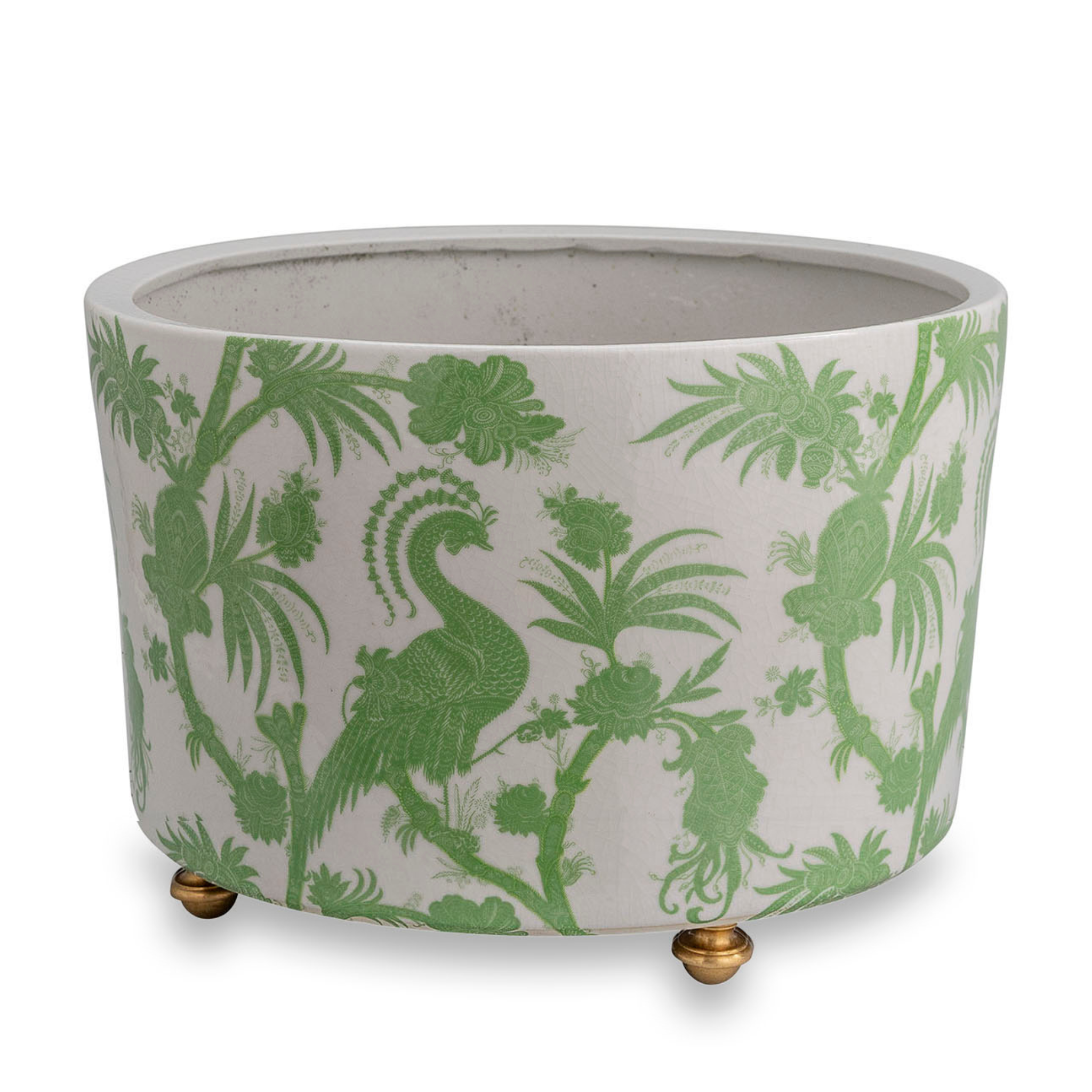 Handcrafted Balinese Peacock Green Ceramic Basin - Elegant Bathroom or Garden Decor for Home & Outdoor Use