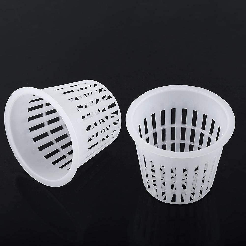 10pcs Hydroponic Planting Mesh Net Pots - White Slotted Grow Baskets for Indoor & Outdoor Gardening - Perfect for Hydroponics, Aquaponics, and Seed Starting
