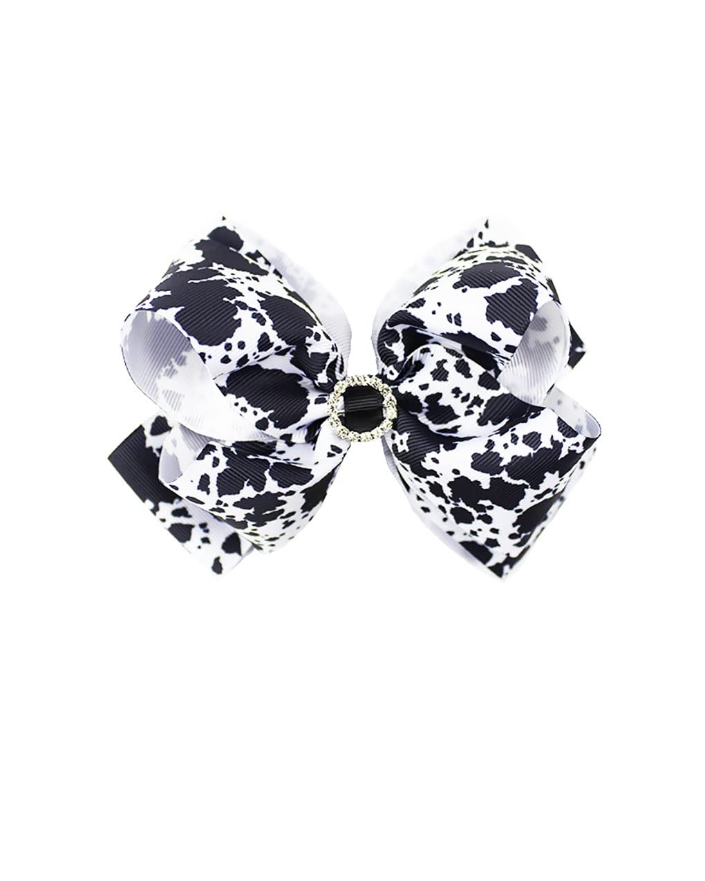Cow Print Hair Clips - 6 Inch Cow Pattern Hair Bows for Girls, Women | Cute Cow Headband Hair Accessories for School, Parties, Halloween & Everyday Wear