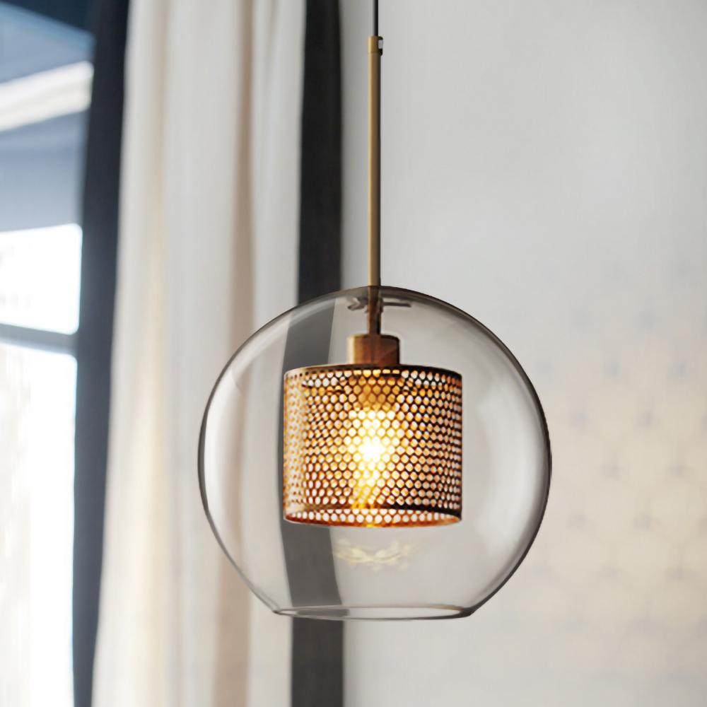 Chiswick Glass Pendant Light - Modern Hanging Ceiling Lamp for Kitchen Island, Dining Room & Bedroom Lighting