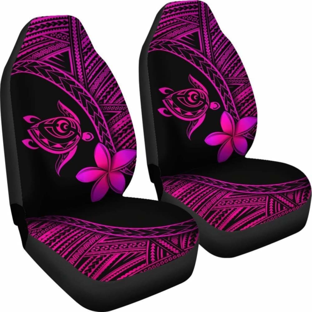 Alohawaii Premium Car Seat Covers - Hawaii Turtle & Plumeria Pink Design - Universal Fit for Cars, Trucks & SUVs - Perfect for Beach Trips, Summer Drives & Hawaiian-Themed Decor