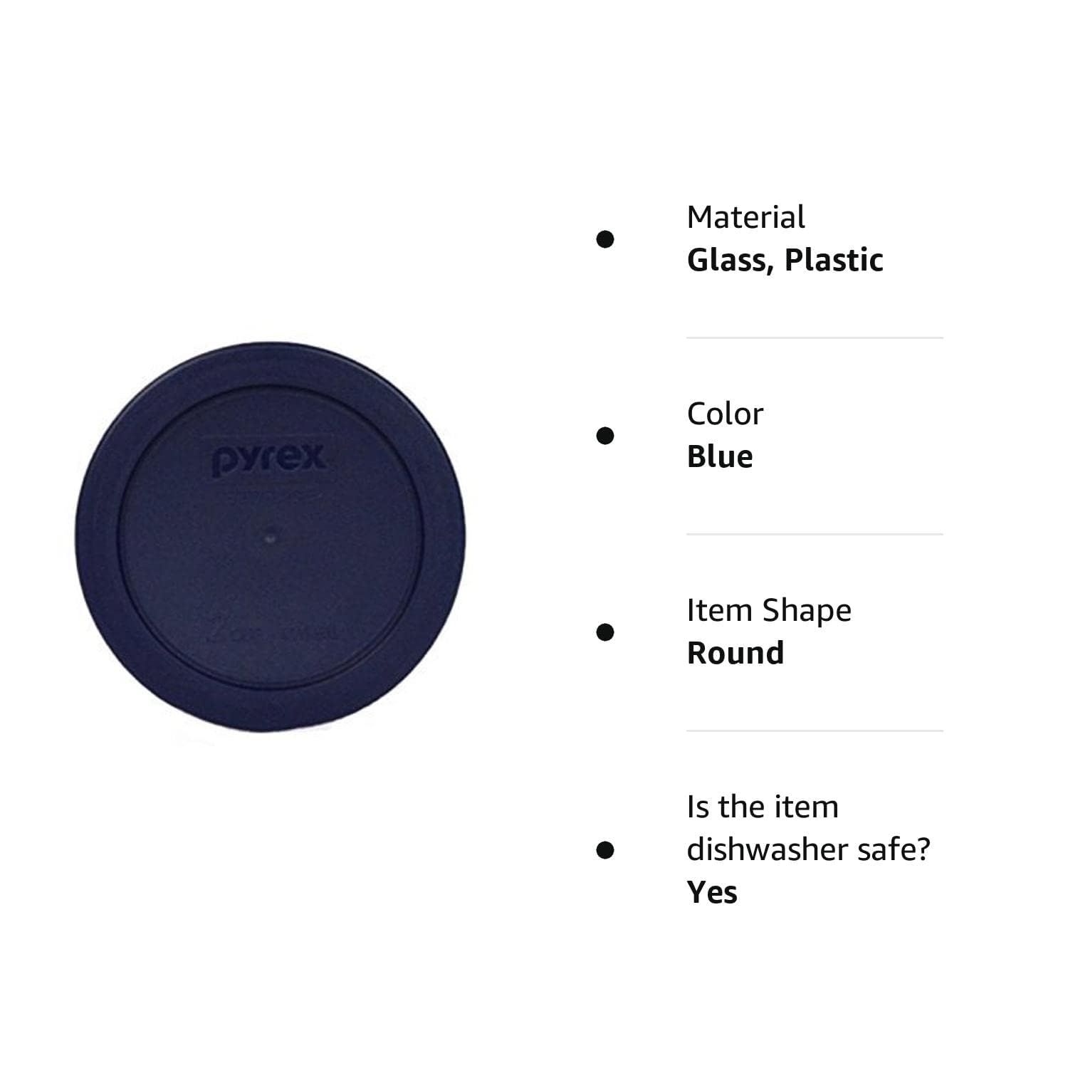 Pyrex 7200-PC 2-Cup Blue Replacement Food Storage Lid - BPA-Free, Made in USA - Perfect for Meal Prep, Leftovers & Refrigerator Organization