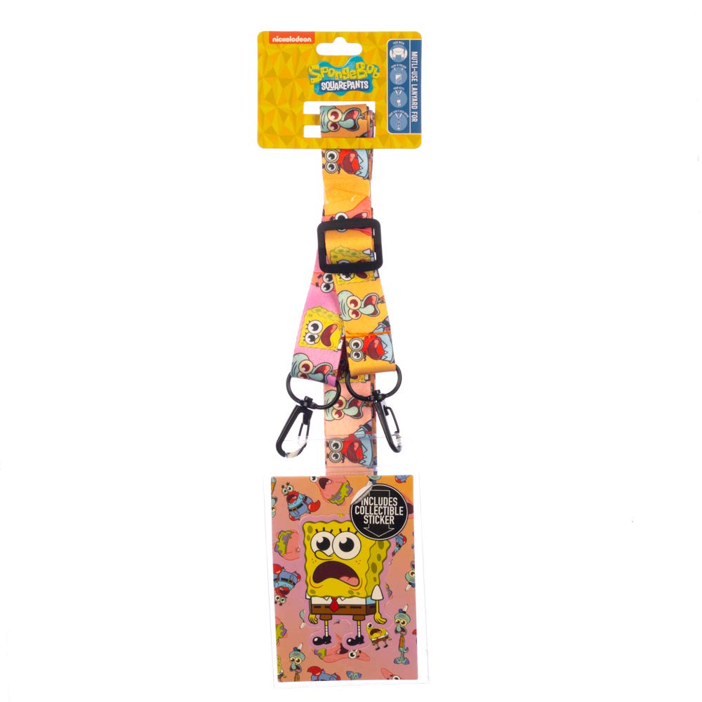 Spongebob Printed Mask Lanyard Holder - Adjustable Face Mask Strap for Kids & Adults - Perfect for School, Work, Travel & Daily Use