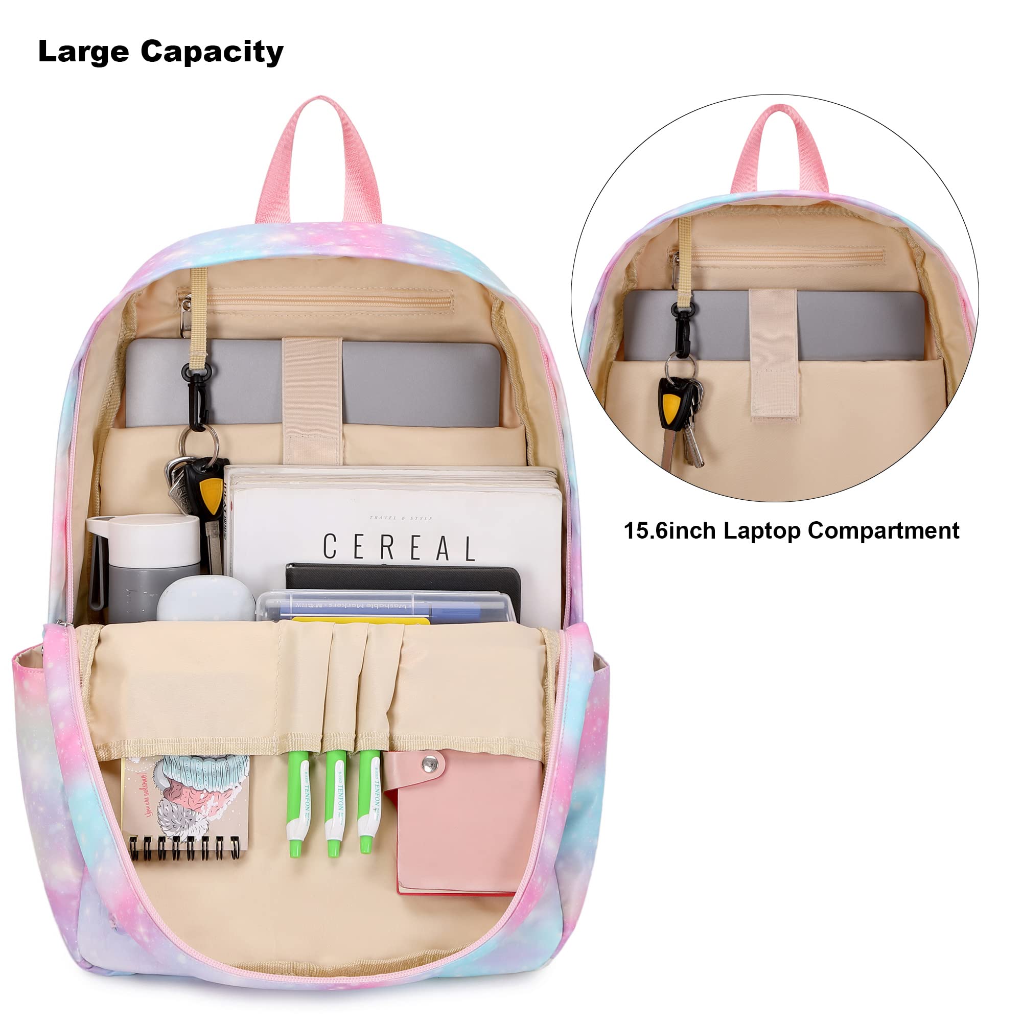 Unicorn School Backpack for Girls & Women - Cute Pink College Bookbag with Laptop Compartment, Durable Backpack for Kids Teens & Adults - Perfect for School, Work & Travel