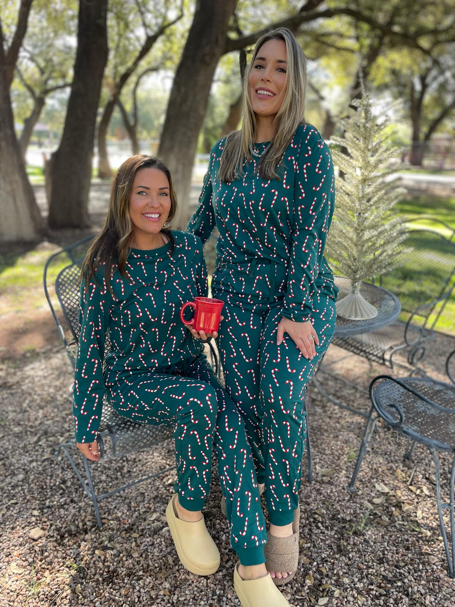 **PREORDER: Candy Cane Pajama Pants Set for Women - Cozy Christmas Sleepwear for Holiday Parties & Festive Nights**