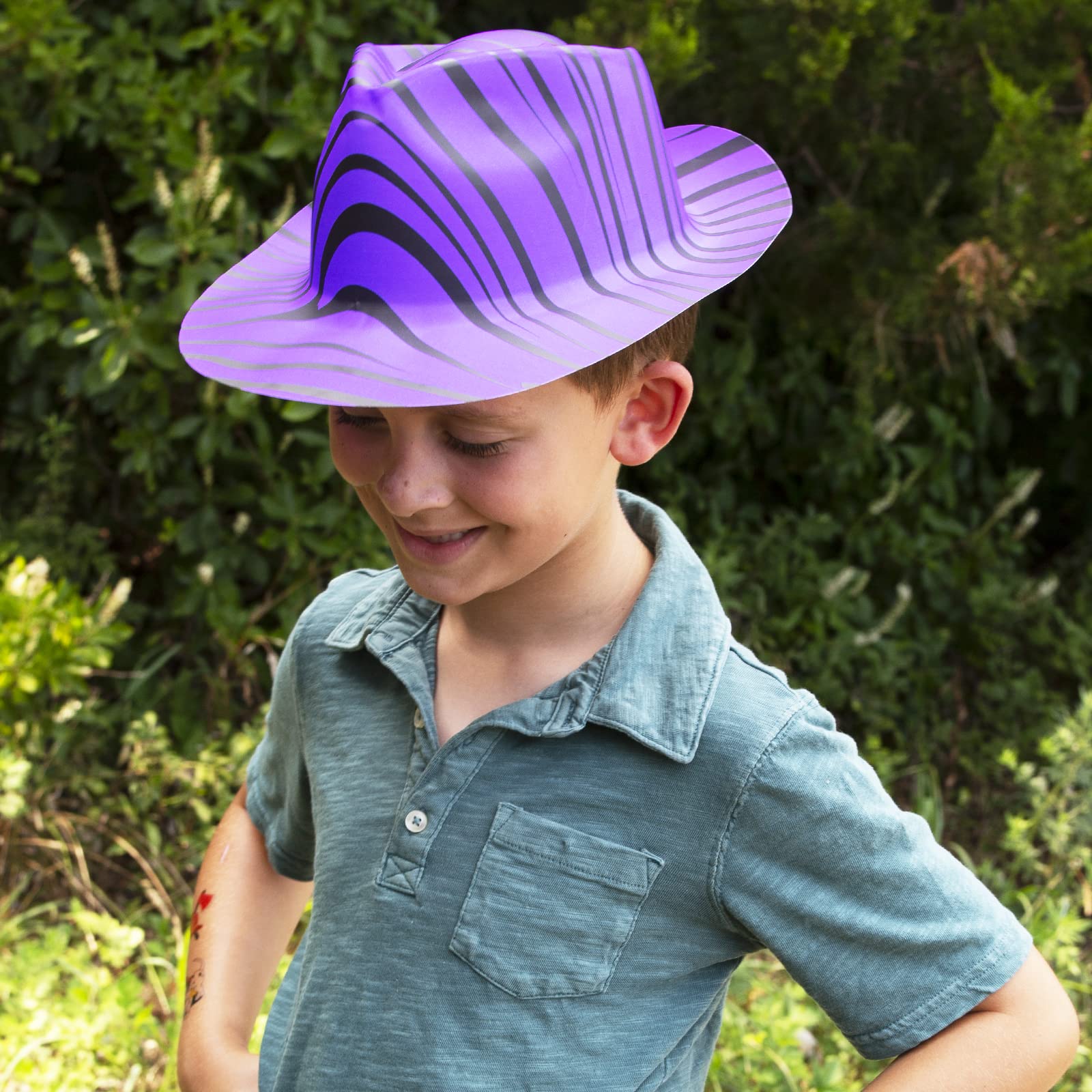 Neon Party Hats 24 Pack - 80s Gangster Hats for Costume Parties