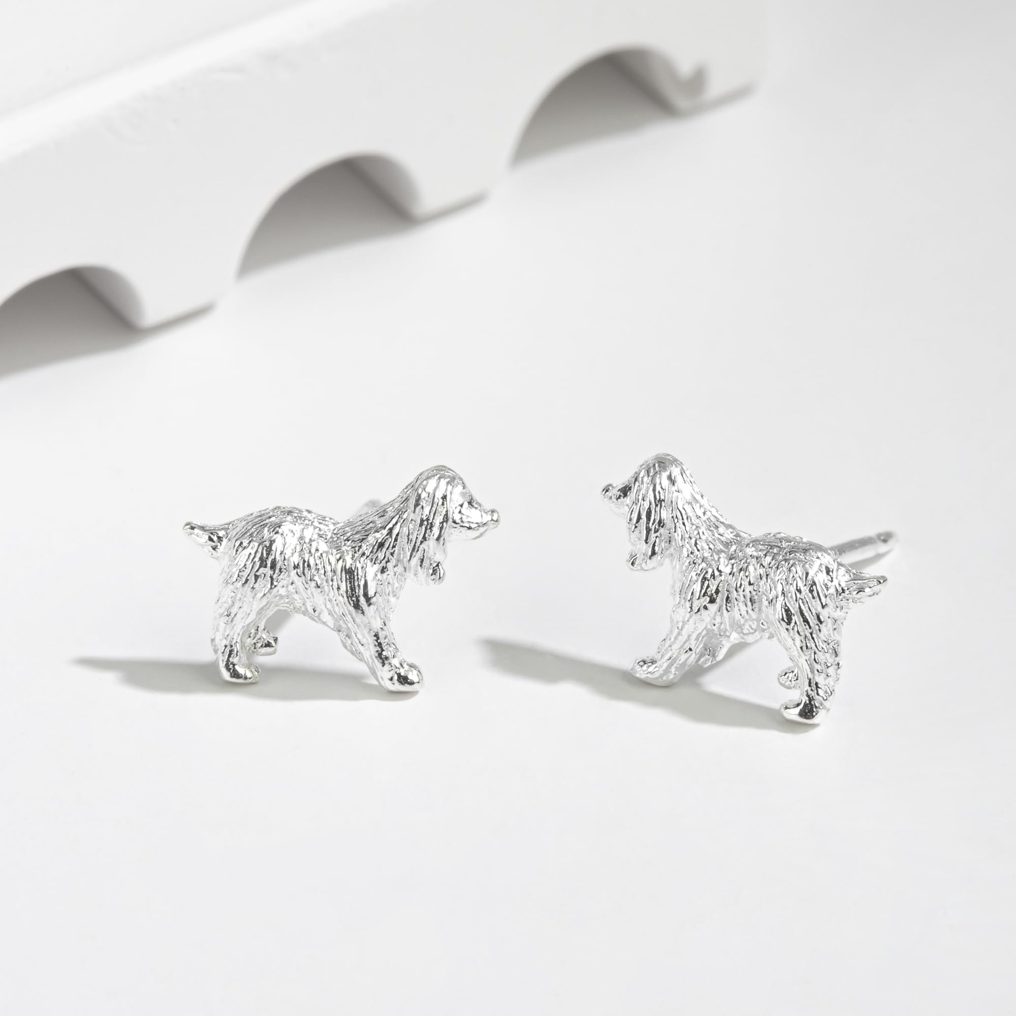 Sterling Silver Springer Spaniel Stud Earrings for Dog Lovers