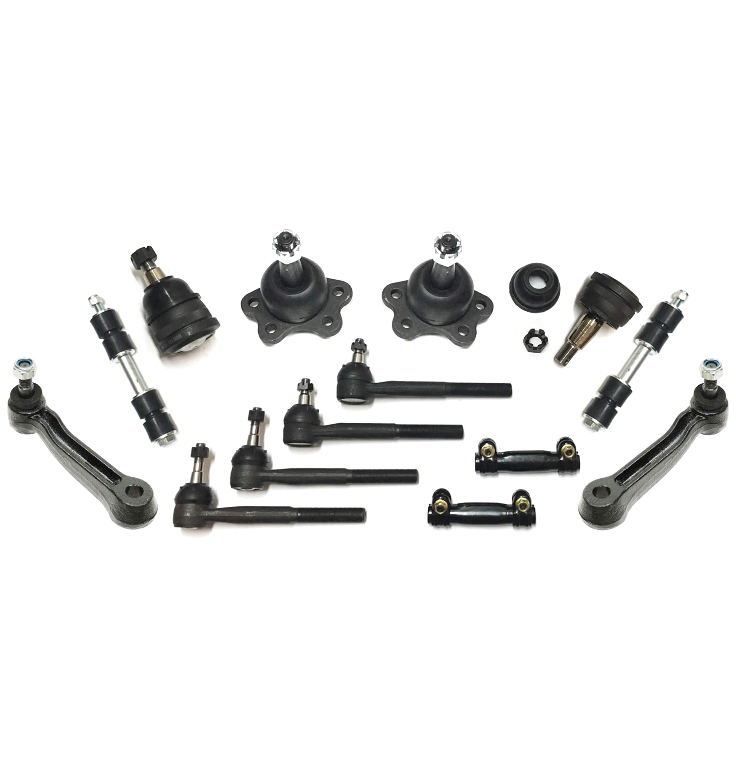 14-Piece Front Suspension Kit for Chevrolet Express 2500/3500 & GMC Savana 2500 - Upper/Lower Ball Joints, Tie Rod Ends, Adjusting Sleeves, Idler Arm, Sway Bar Links | Improve Ride Quality & Handling for Trucks & Vans