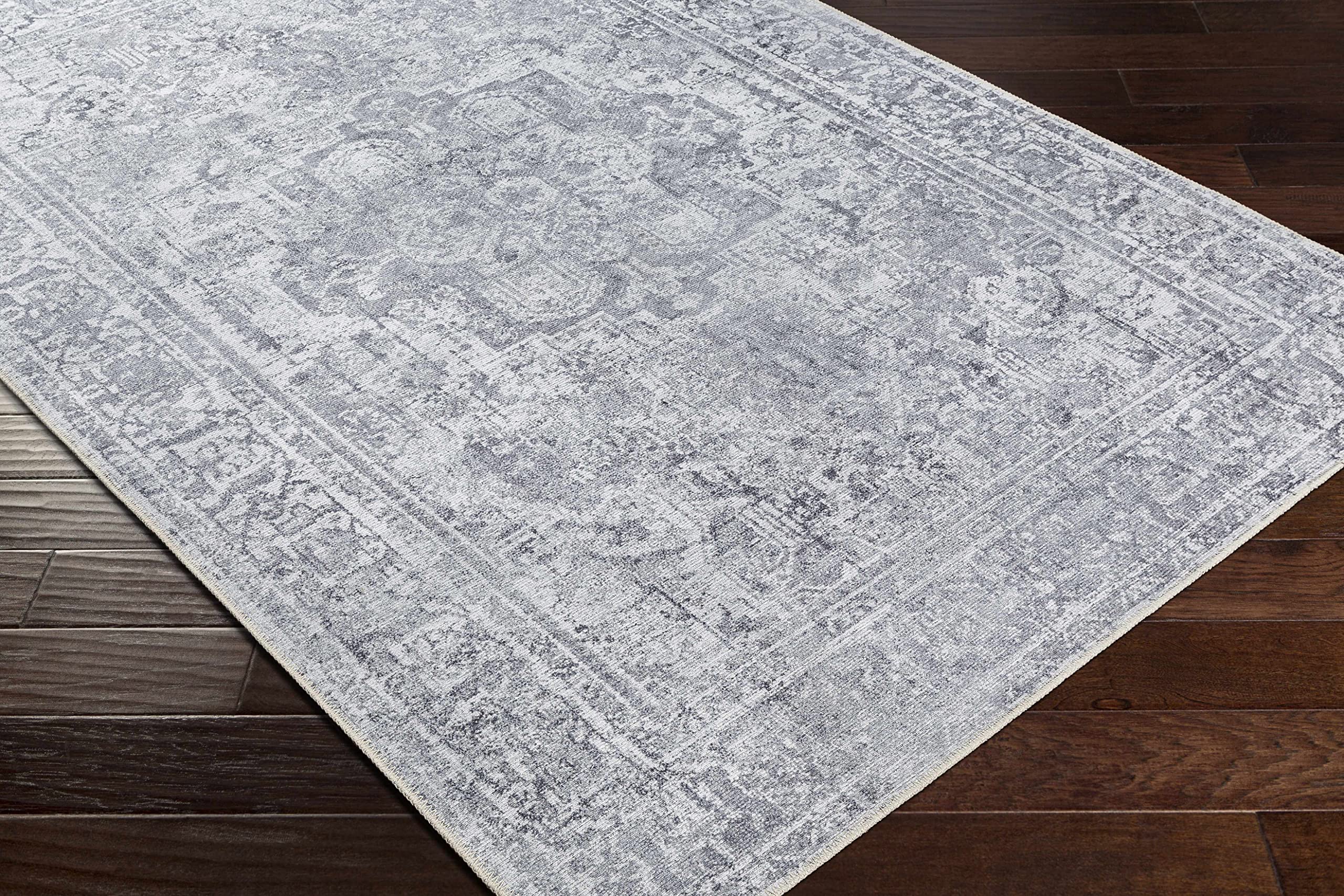 Hauteloom Aquino Machine Washable Area Rug - Soft Gray 5'3