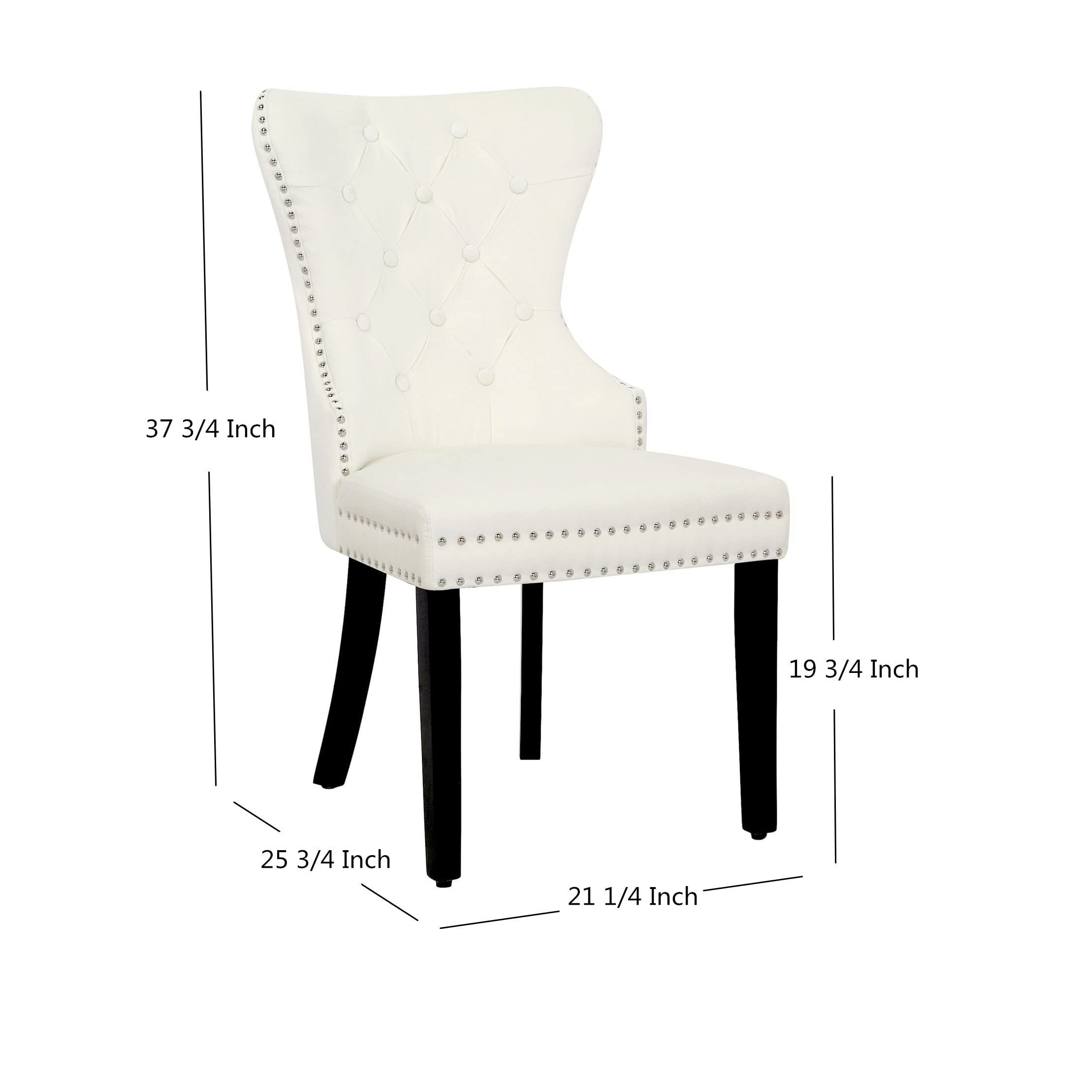 WestinTrends Velvet Dining Chairs Set of 4 - Modern Wingback Upholstered Button Tufted Kitchen & Dining Room Chairs with Solid Wood Legs & Pull Ring (Gray) - Perfect for Home, Restaurant, and Office Use