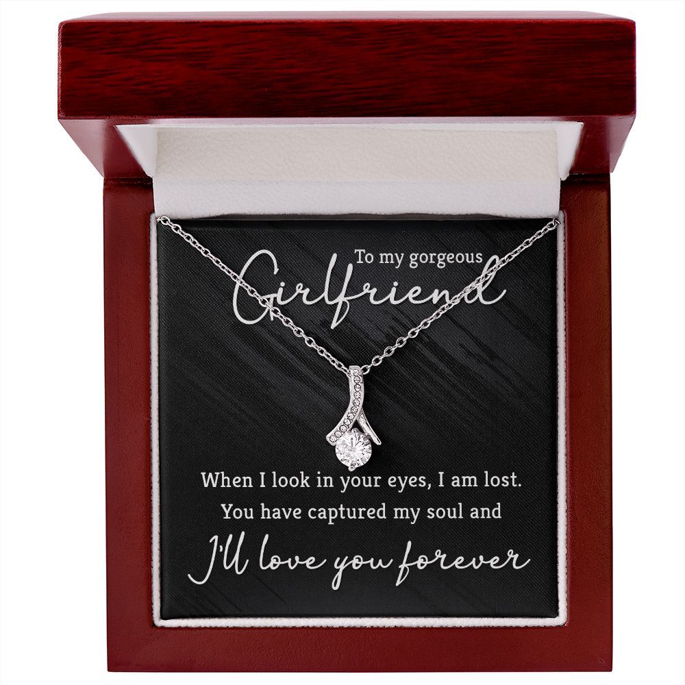 Elegant Cubic Zirconia Necklace for Girlfriend - 14K White or Yellow Gold Jewelry Gift for Women - Perfect for Anniversary, Birthday & Valentine's Day