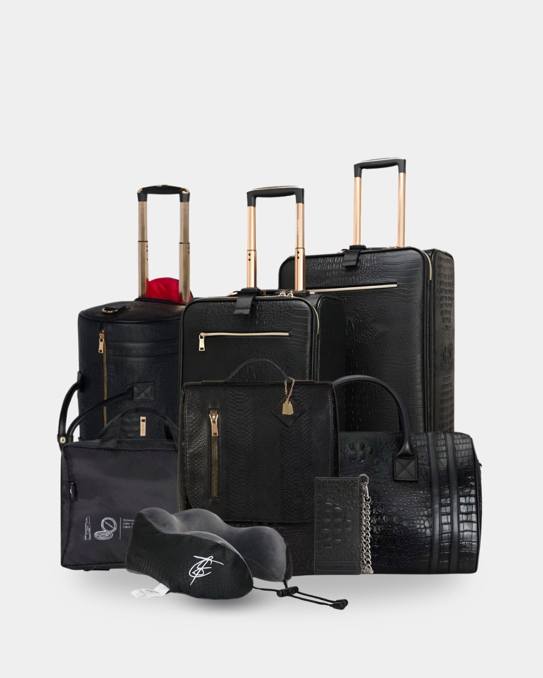 Apollo 2 Ultimate Black Travel Set - Premium Luggage & Carry-On Essentials for Business Trips & Vacations