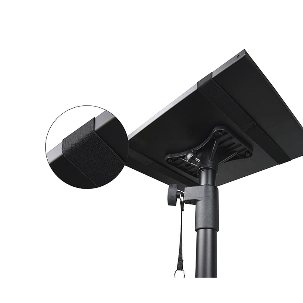 Universal Adjustable Projector Stand with Tripod Base - 45 to 87 Inch Height (115-220cm) - Heavy Duty Floor Projector Mount with Retractable Adjustment & Speaker Bracket - Perfect for Home Theater, Classroom Presentations & Outdoor Movie Nights - Black