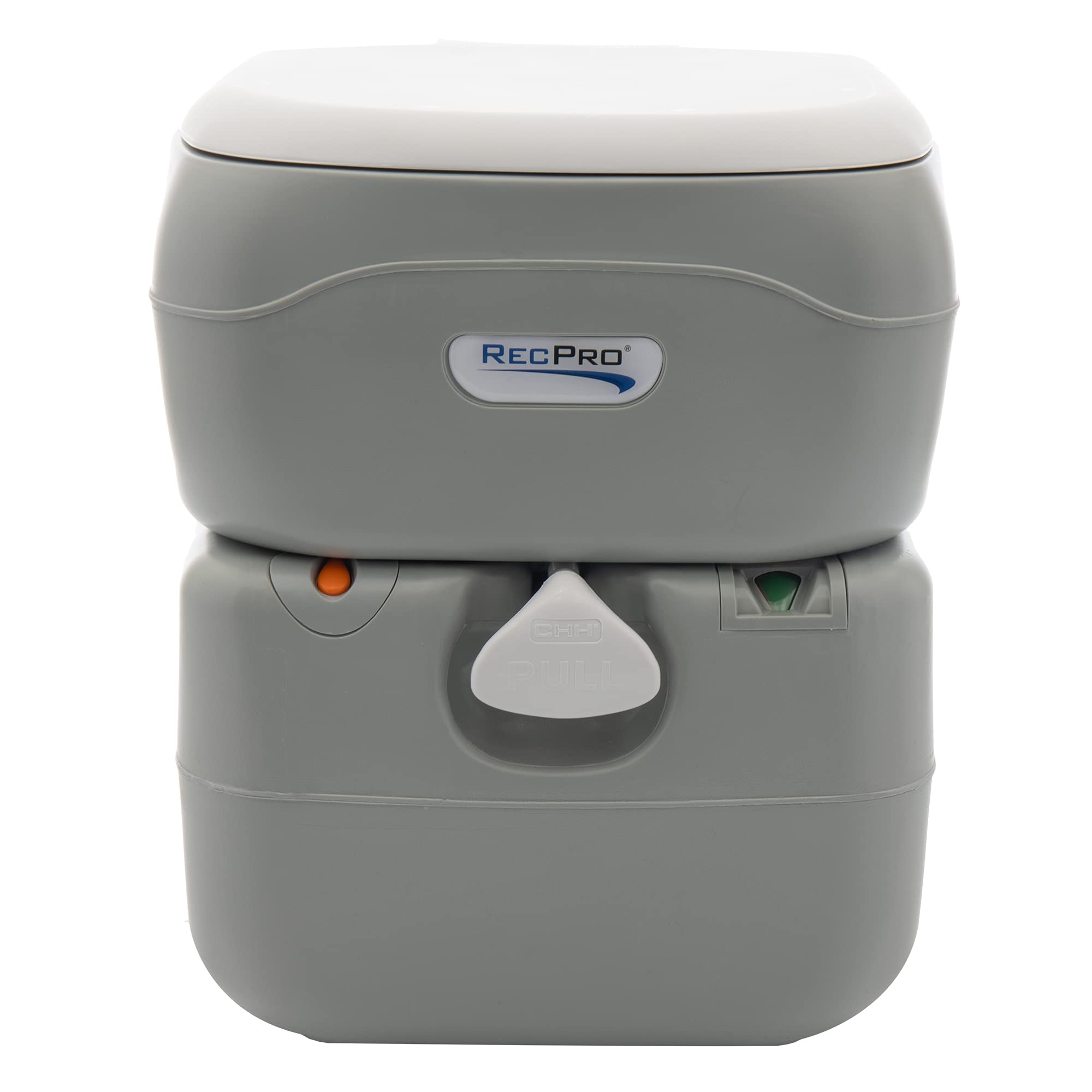 RecPro RV Toilet 5.8 Gallon Portable - Lightweight Camping & Travel Toilet with Level Indicator | 12L Fresh Water Tank & 22L Waste Tank | Perfect for RVs, Campers, Boats & Outdoor Adventures