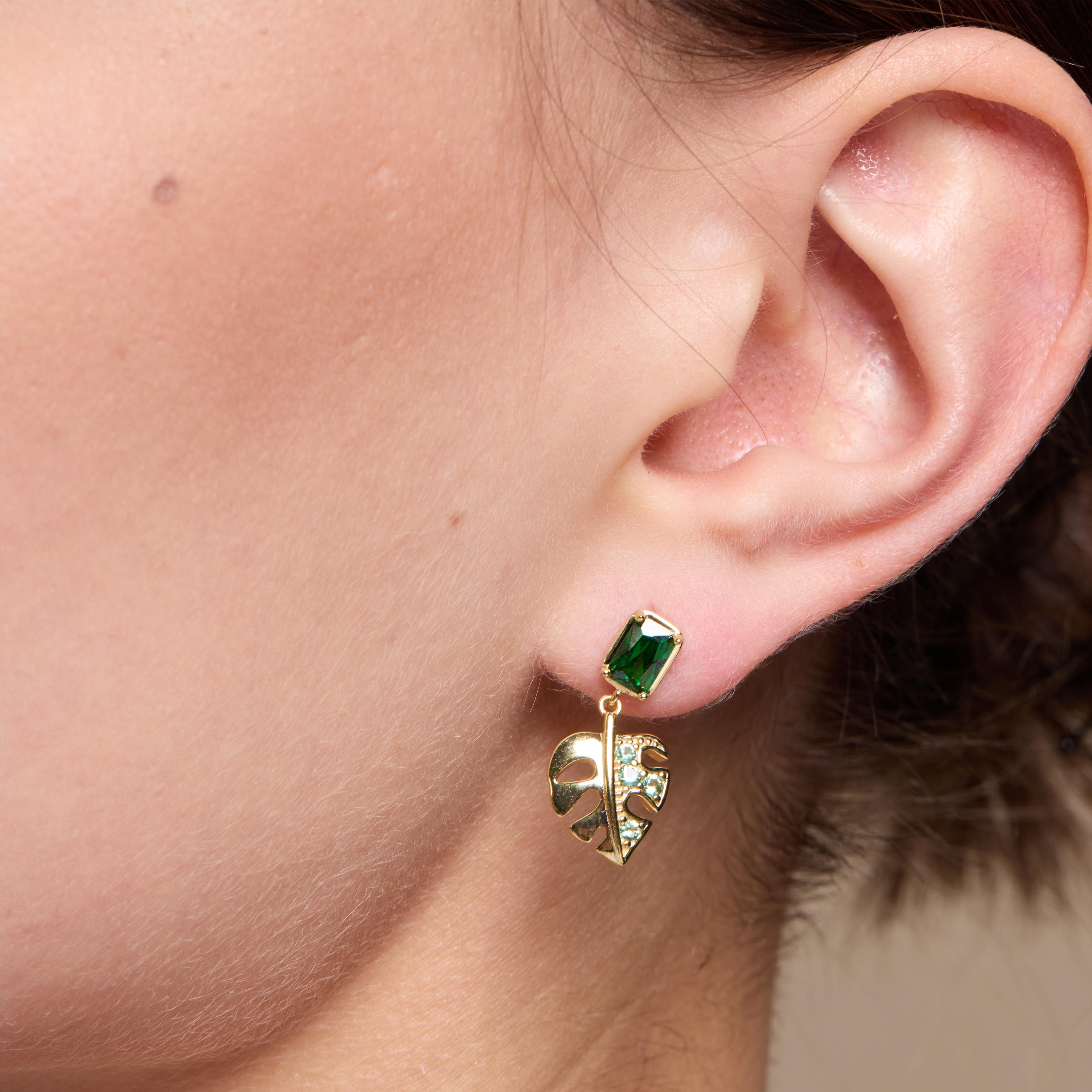 Trendy Leaf Drop Earrings for Women - Dainty Gold Plated Bohemian Jewelry - Perfect for Parties, Weddings & Everyday Wear