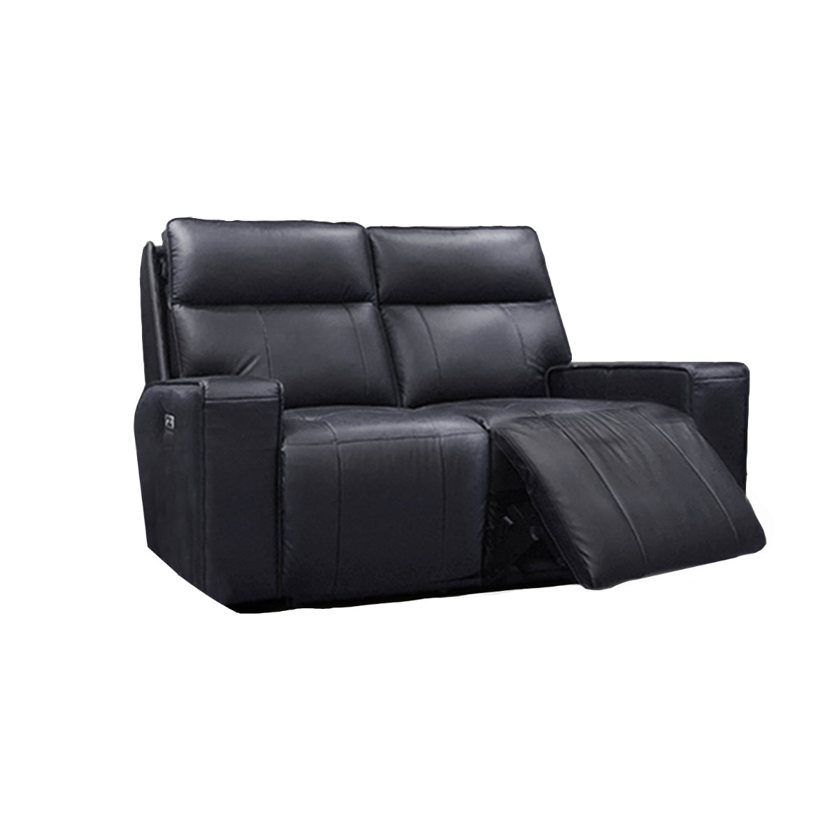 Chadwick Black Power Reclining Loveseat - Modern Electric Recliner Sofa for Living Room, Home Theater & Relaxation - Soft Faux Leather with USB Charging Ports - Comfortable Couches for Small Spaces