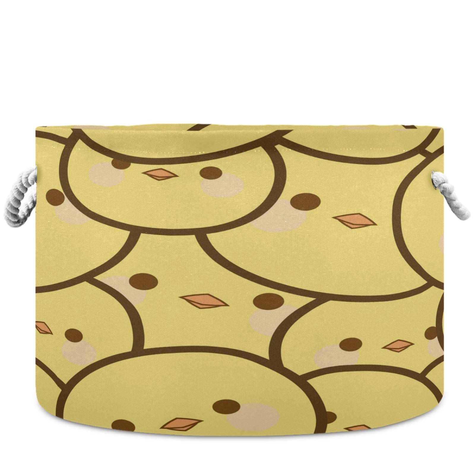Visesunny Chick Face Nursery Storage Basket - Waterproof Canvas Fabric Toy Organizer Bin for Kids Room, Playroom, Shelves & Laundry | Perfect for Toy Storage, Gift Baskets & Baby Nursery Organization