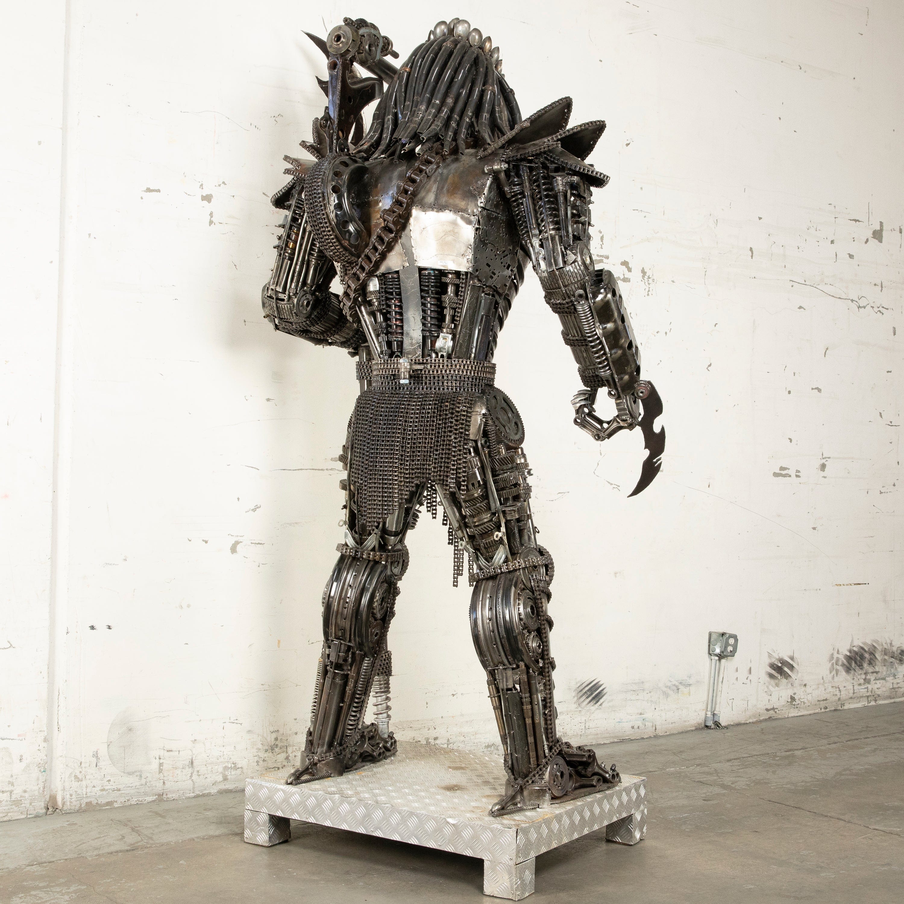 91 Predator Inspired Recycled Metal Wall Art Sculpture - Unique Home Decor for Living Room, Office & Man Cave