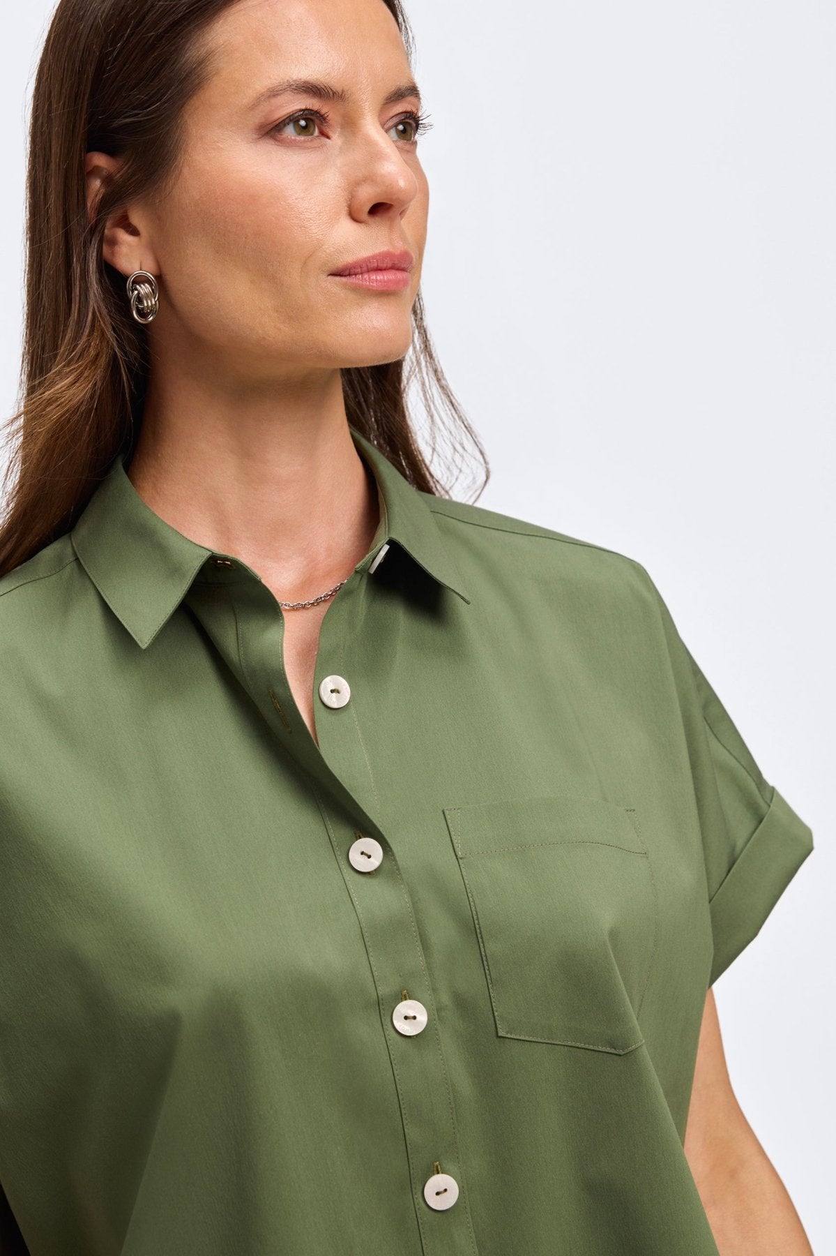 Abigail No Iron Stretch Short Sleeve Shirt - Wrinkle-Free Comfortable Blouse for Women | Perfect for Office, Travel & Casual Wear
