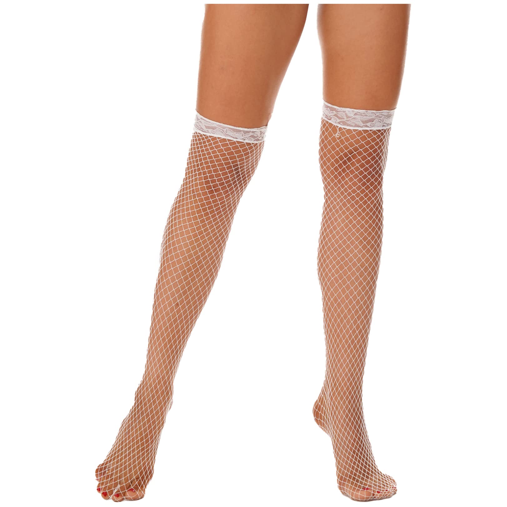 Sexy Sheer Fishnet Thigh High Stockings for Women - Hollow Out Over Knee Socks - Perfect for Night Club, Party, Cosplay & Lingerie Outfits