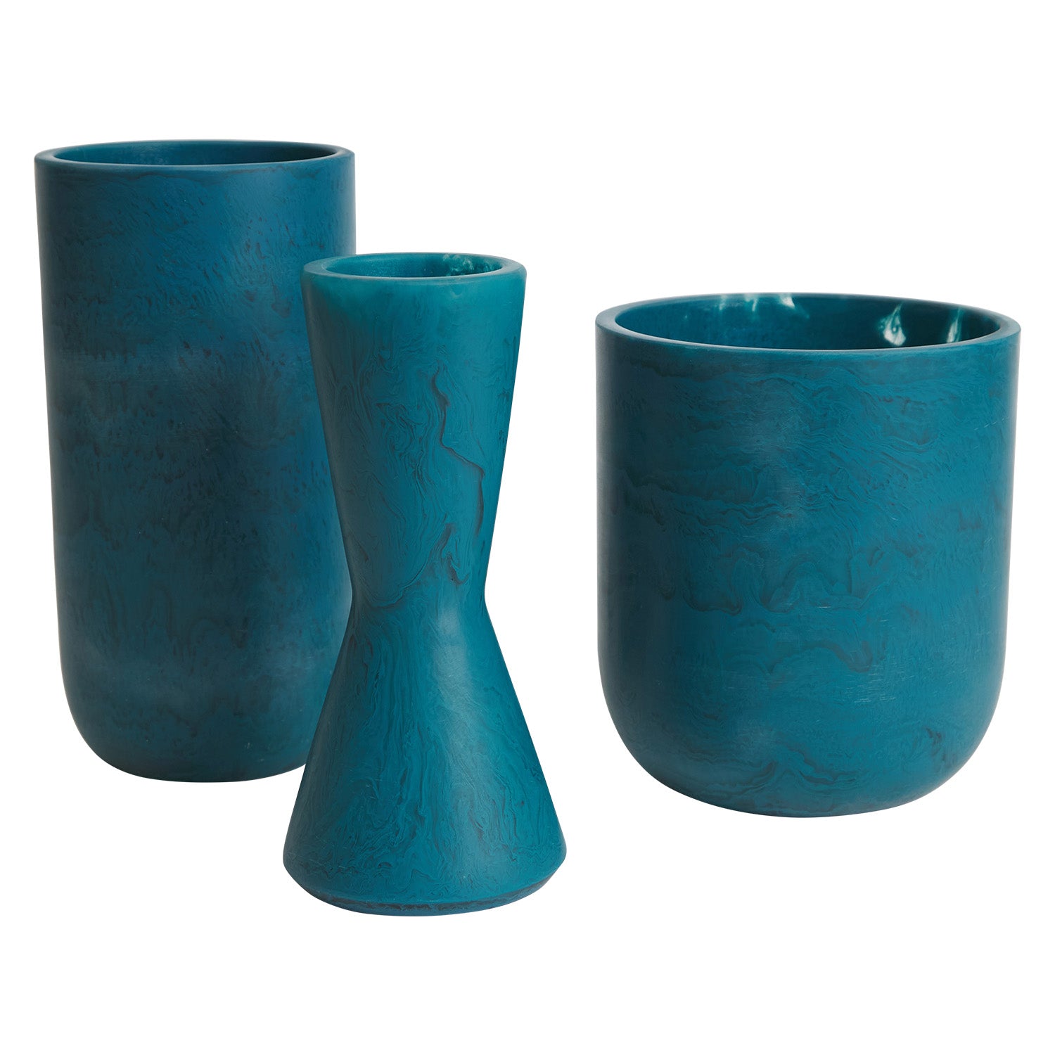 Kalinda Vase - Handcrafted Ceramic Capri Blue Home Decor Vase for Living Room, Dining Table & Wedding Centerpiece
