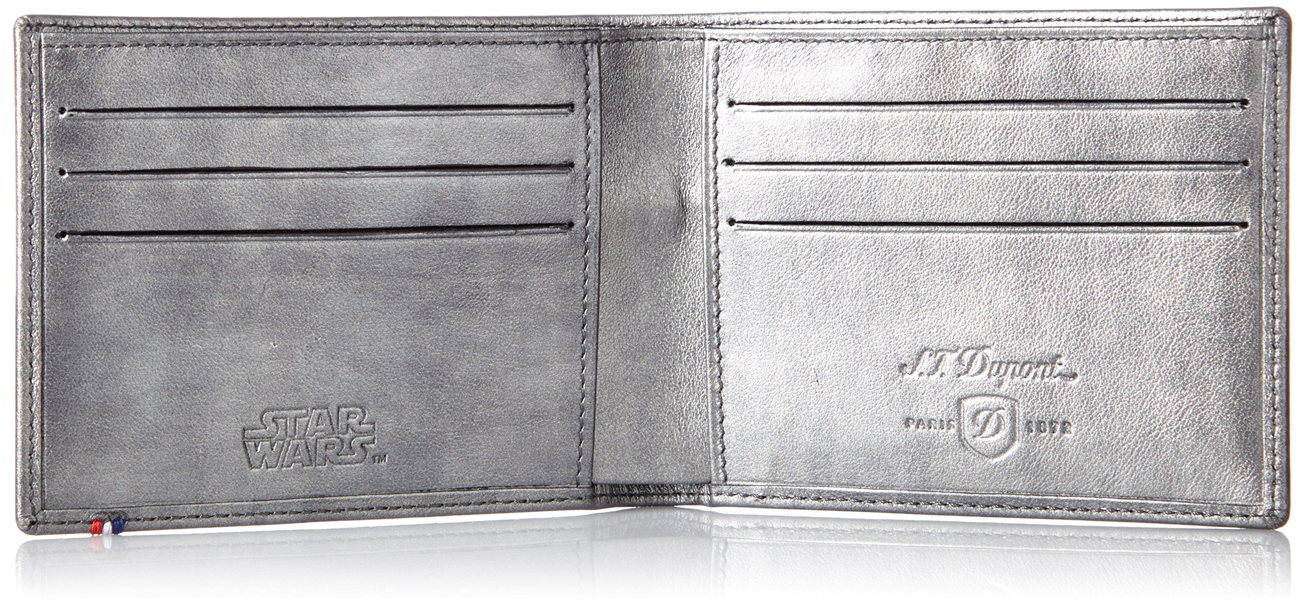 S.T. Dupont Line D Grey Leather Wallet - Slim RFID Blocking Card Holder for 6 Cards - Limited Edition 180251 - Perfect for Business, Travel & Everyday Use