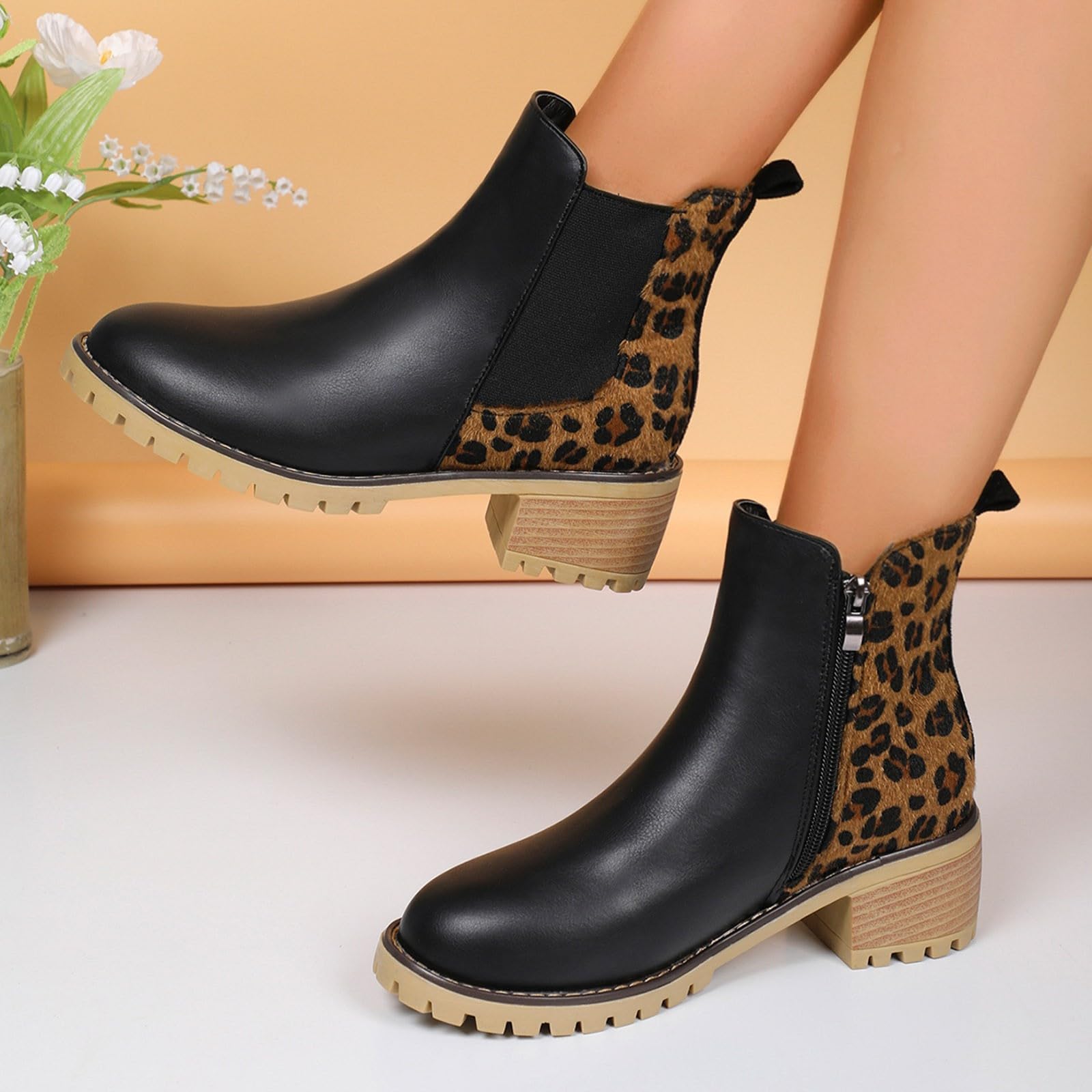 **WILLBEST Women's Cowboy Boots - Winter Riding Boots with Soft Flat Ankle Design, Black Patent Leather for Snow & Casual Wear - Perfect for Outdoor, Work & Country Style Fashion**