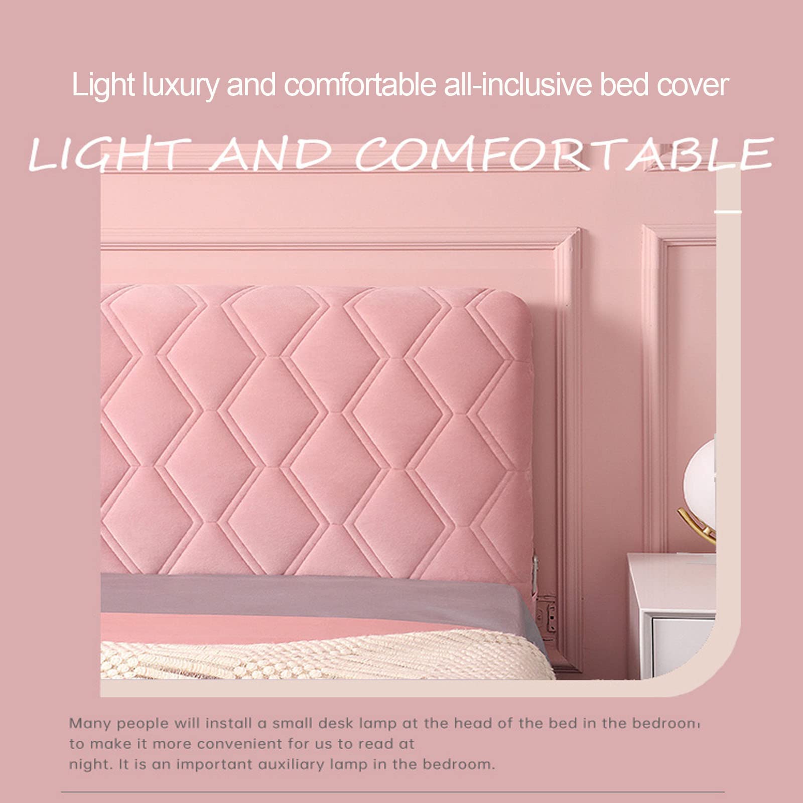Quilted Cotton Headboard Cover - Dustproof Slipcover Protector for Twin, Full, Queen & King Beds (White, 1.5m) - Perfect for Bedroom Decor & Dust Protection