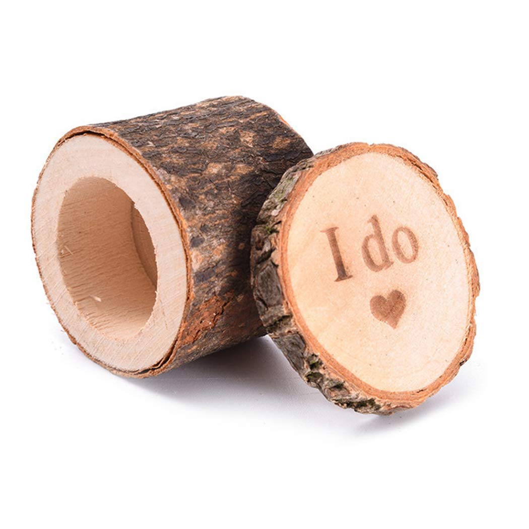 Elegant Rustic Wooden Wedding Ring Box - 'We Do' & 'I Do' Engraved - Perfect for Ring Bearers, Ceremonies & Proposal Moments