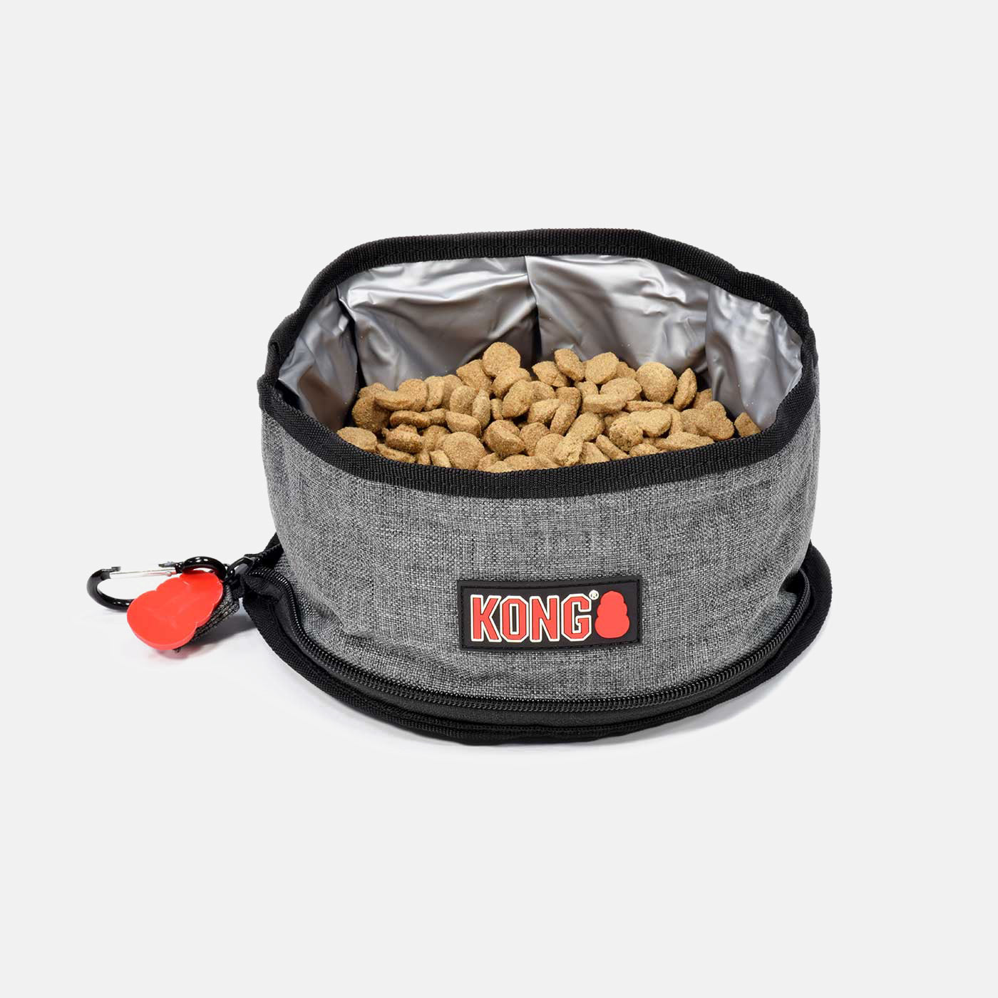 KONG Foldable Travel Dog Bowl - Portable Collapsible Pet Food & Water Dish for Dogs on the Go - Perfect for Hiking, Camping & Outdoor Adventures