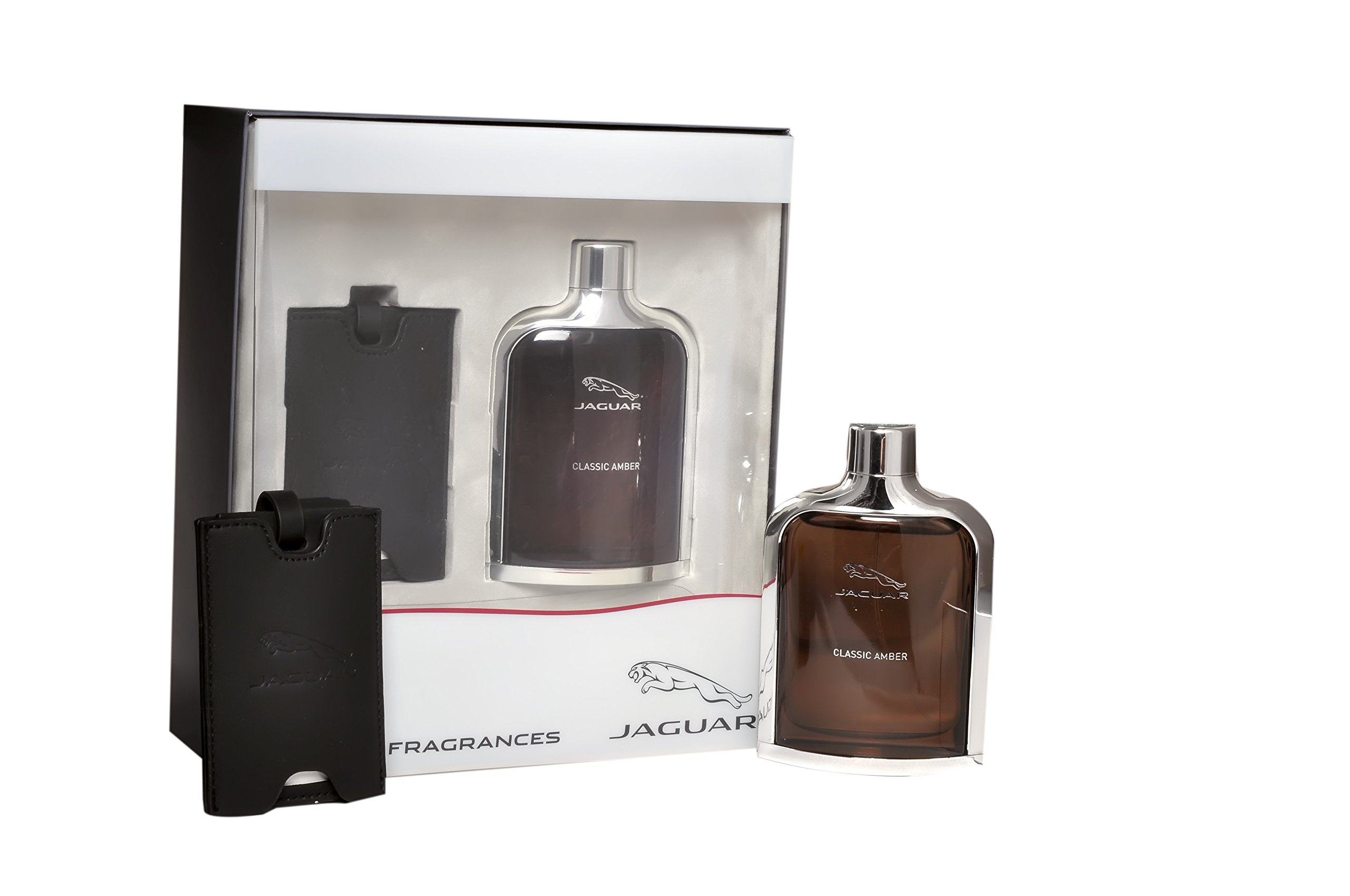 Jaguar Classic Amber Eau de Toilette Spray for Men - 100ml Cologne Gift Set with Luxury Luggage Tag - Perfect for Travel, Date Night & Special Occasions