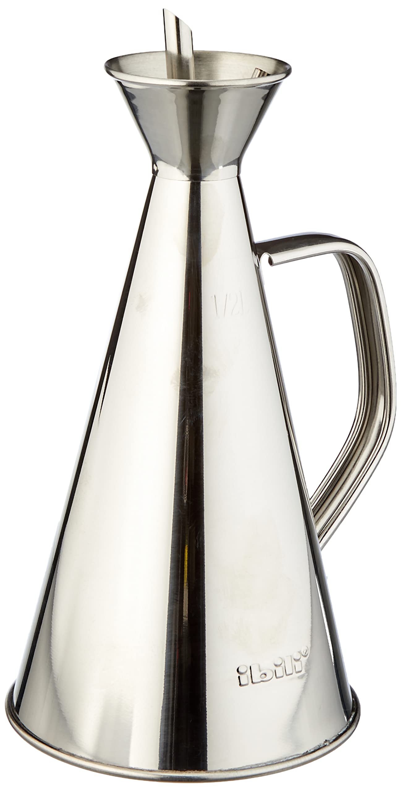 Ibili Stainless Steel Oil Can 500ml - Silver Kitchen Oil Dispenser for Cooking, Frying & Baking - Perfect for Restaurants, Home Kitchens & Outdoor BBQs