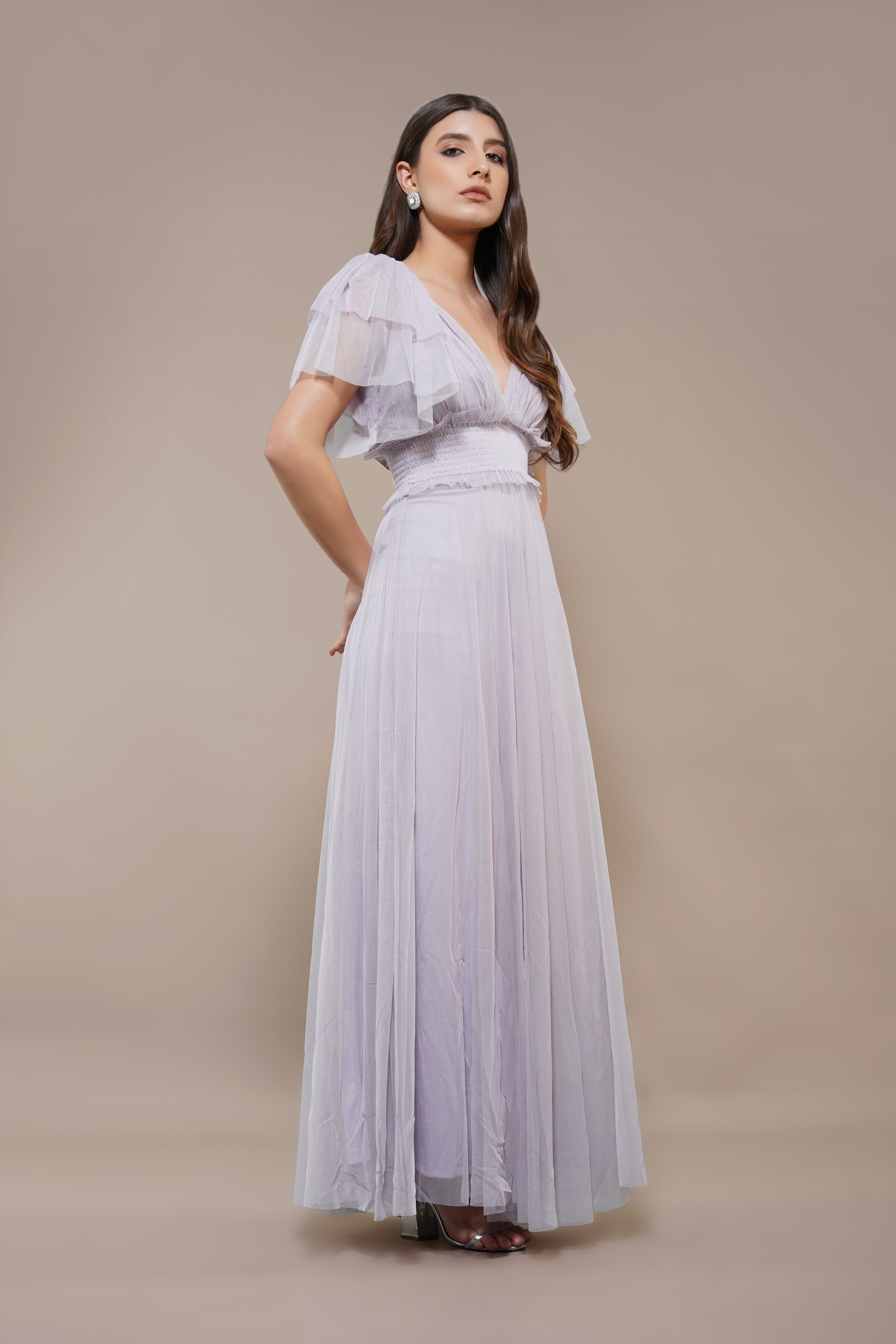 Shelby Lilac Maxi Dress for Women - Flowy Long Summer Dress with Pockets, Elegant Boho Style - Perfect for Beach, Vacation, and Casual Outings